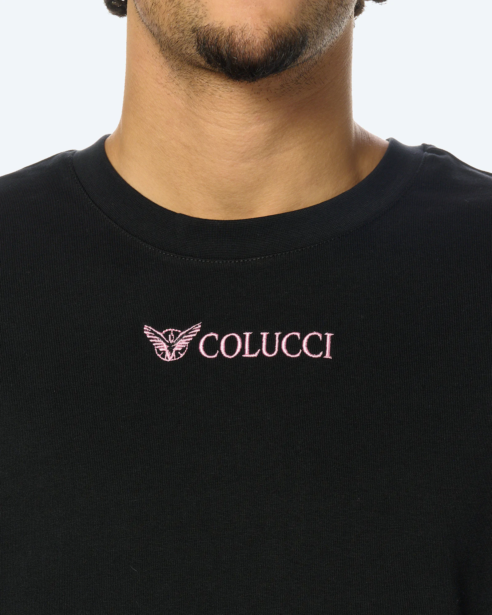 Ikarus Backprint T-Shirt in Black/Aop Rose
