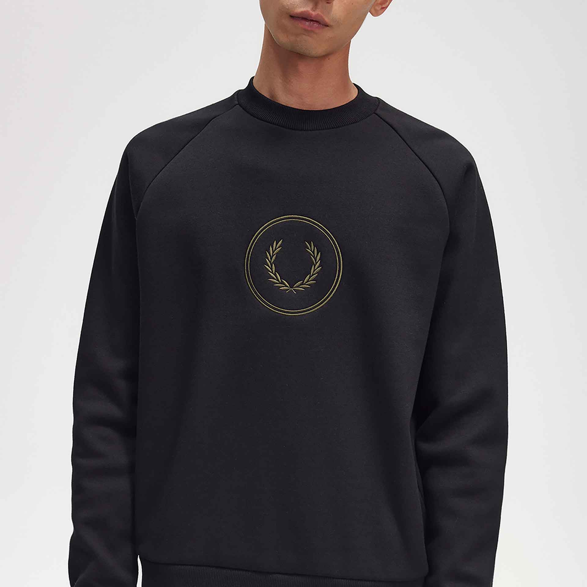 Fred Perry Circle Branded Sweatshirt Black