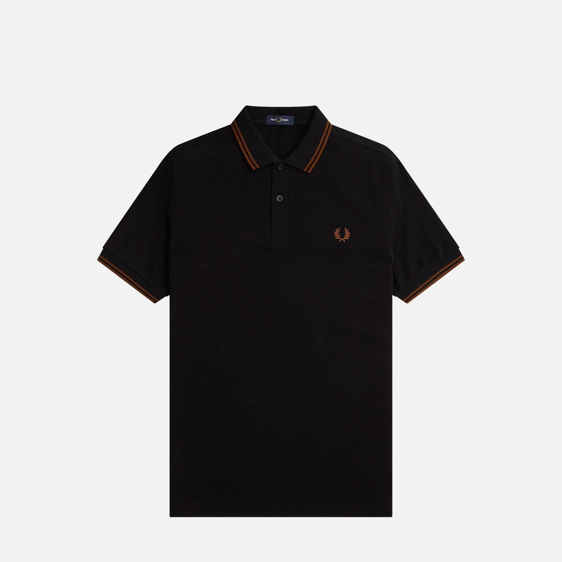 Fred Perry Twin Tipped Polo Shirt Black/Whiskey Brown