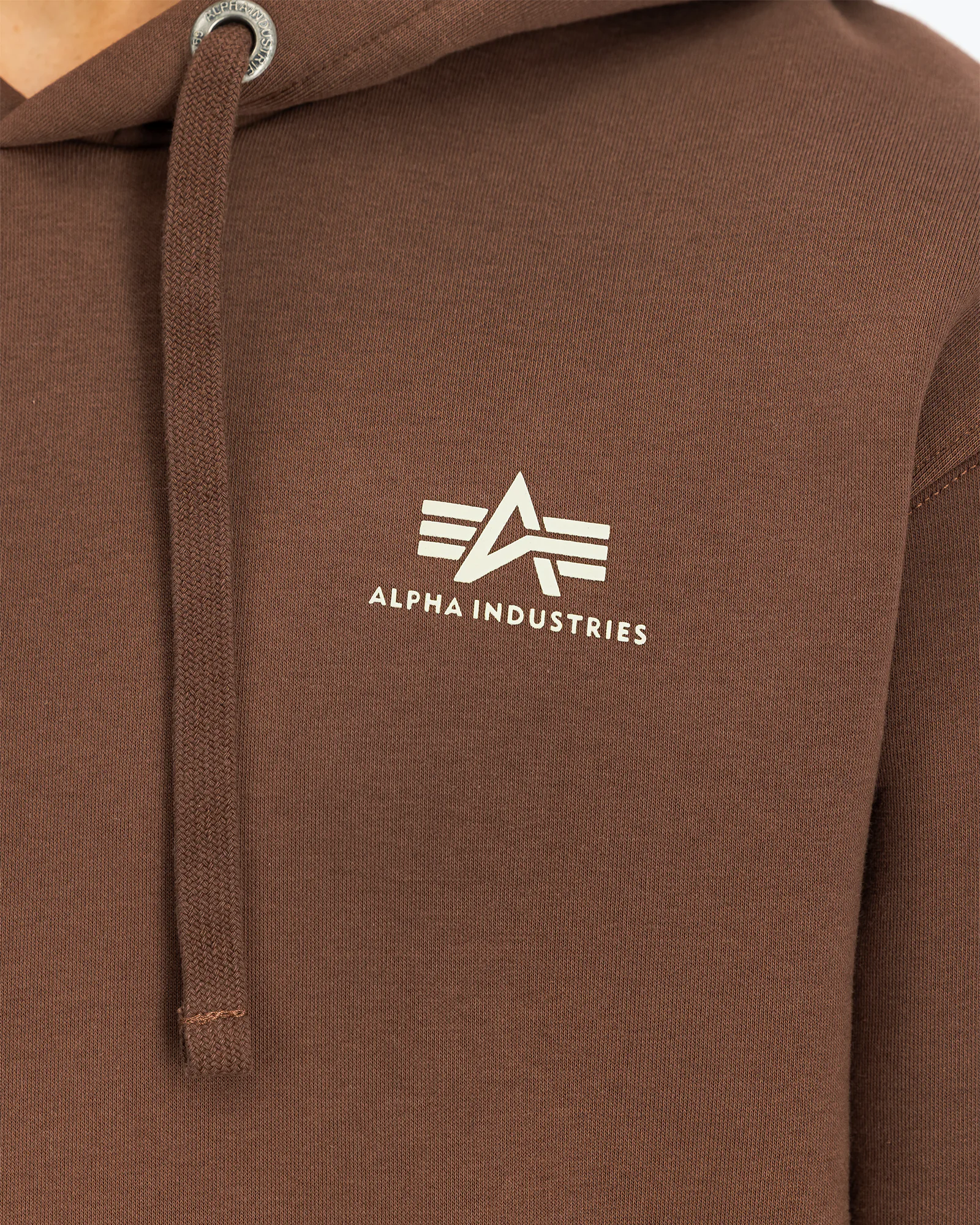 Basic Hoodie Small Logo Powder Brown