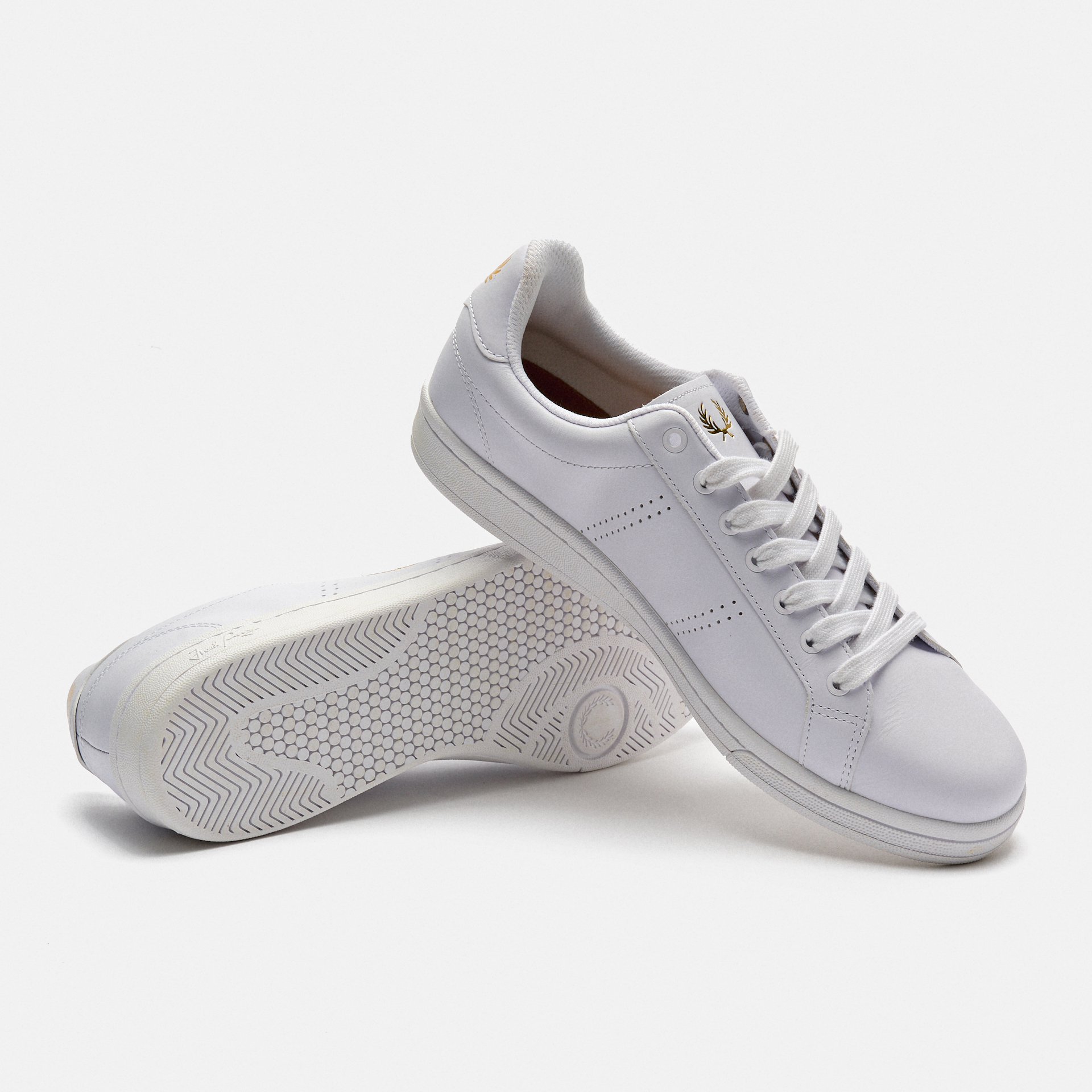 Fred Perry B721 Leather Sneakers White/Metallic Gold
