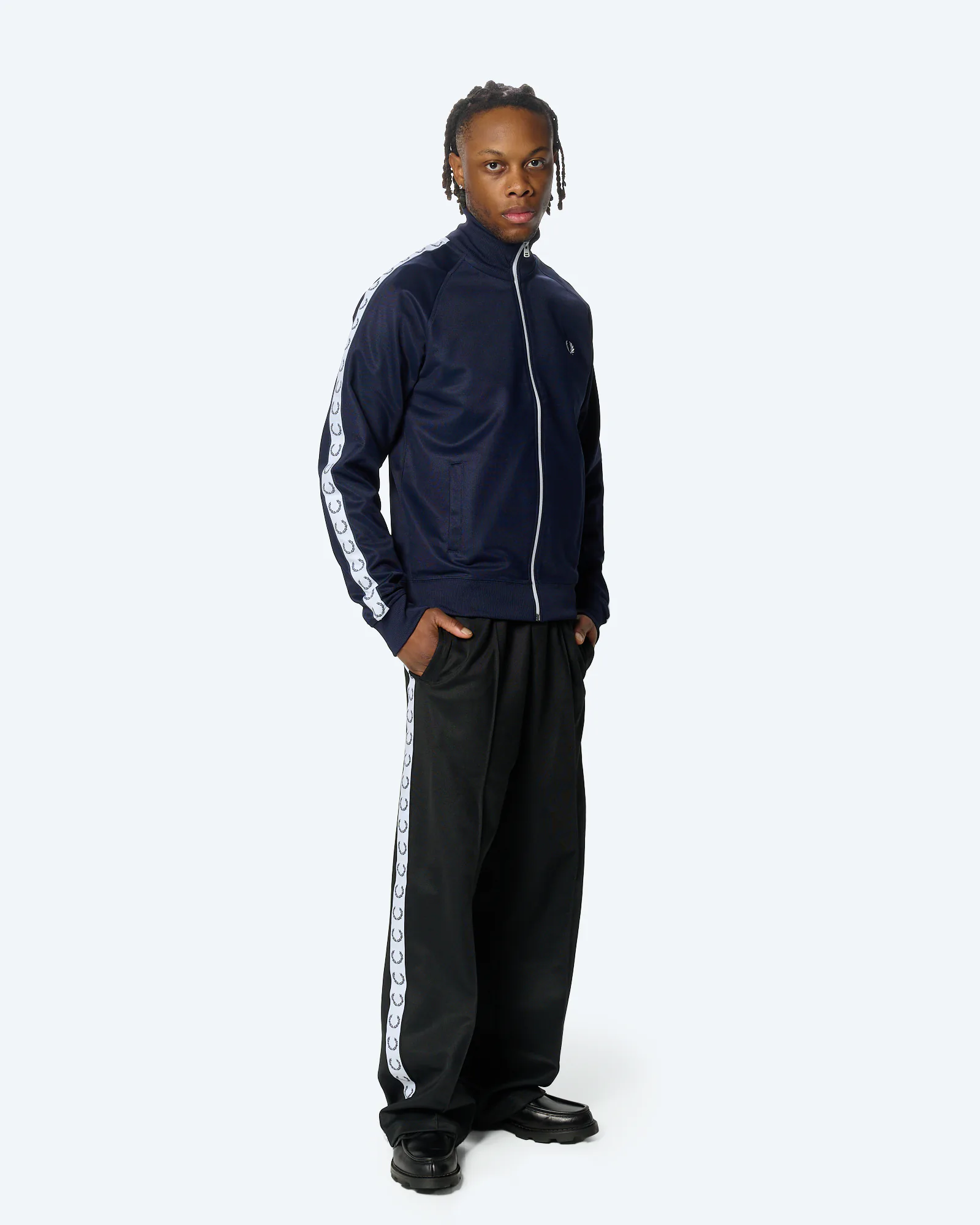 Fred Perry Taped Track Jacket Carbon Blue