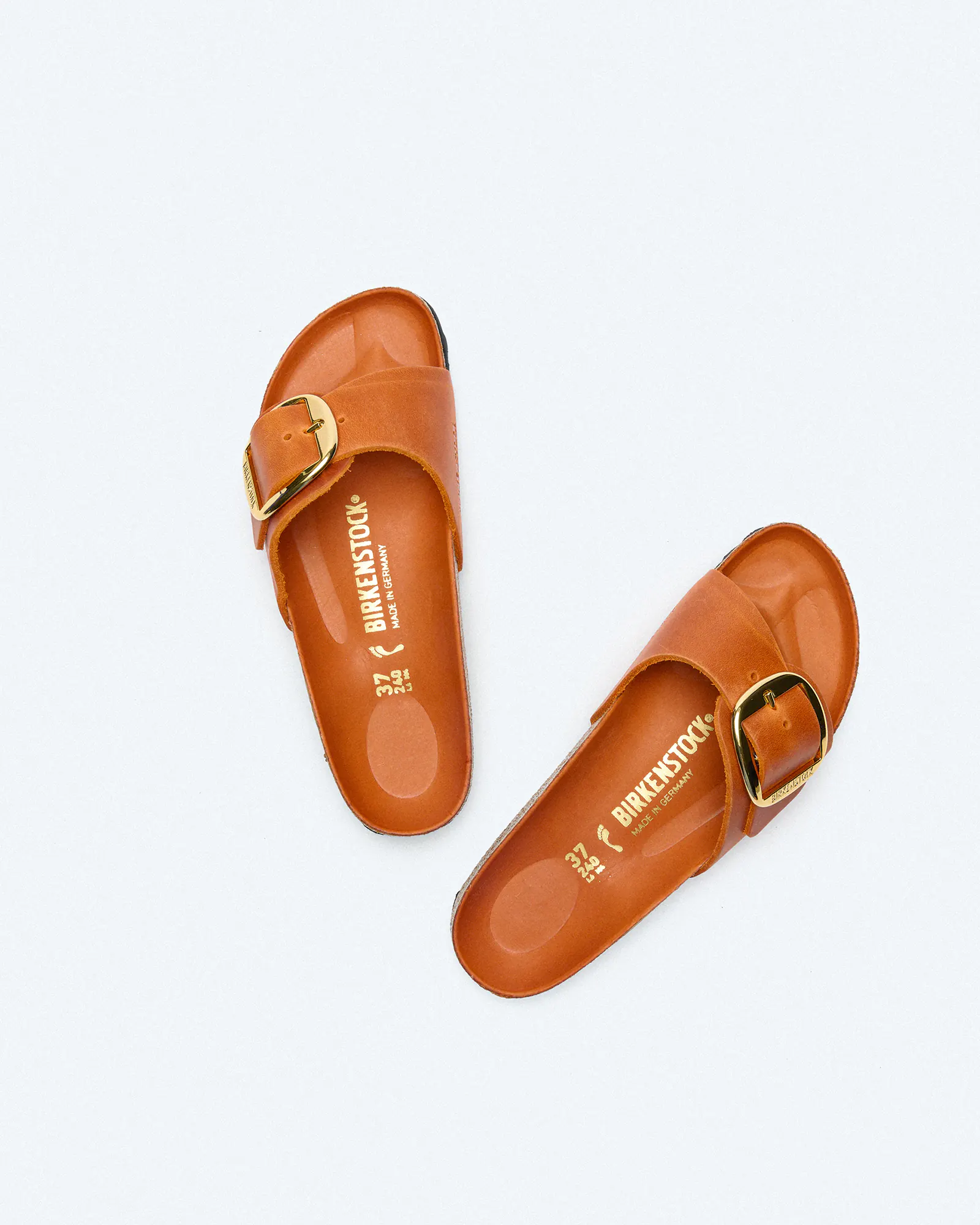 Birkenstock Madrid Big Buckle Oiled Leather Sandals Narrow Burnt Orange