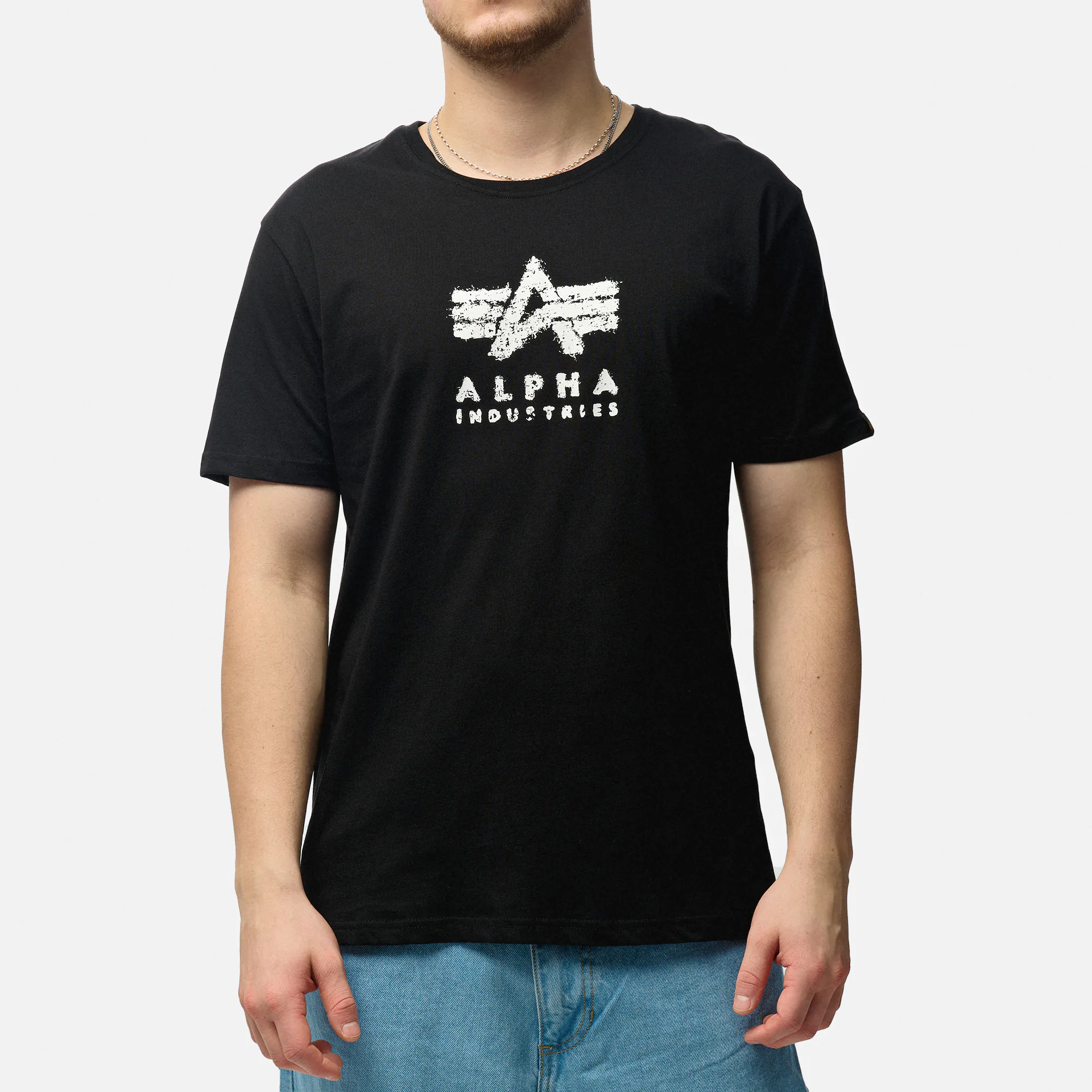 Alpha Industries Grunge Logo T-Shirt Black