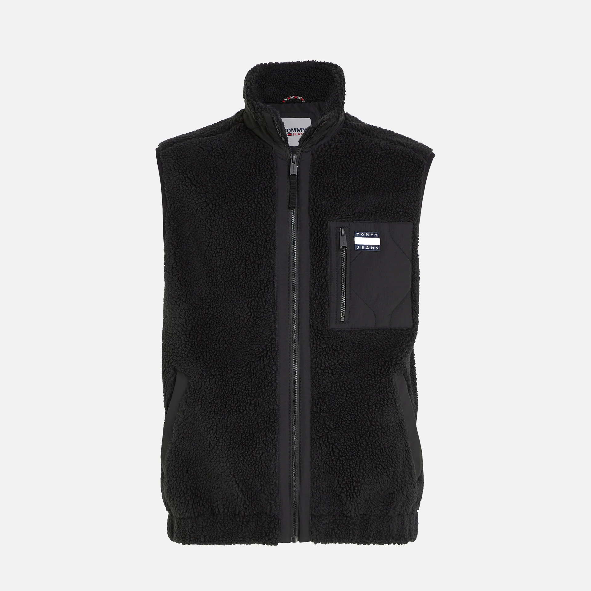Tommy Jeans Mix Media Sherpa Vest Black