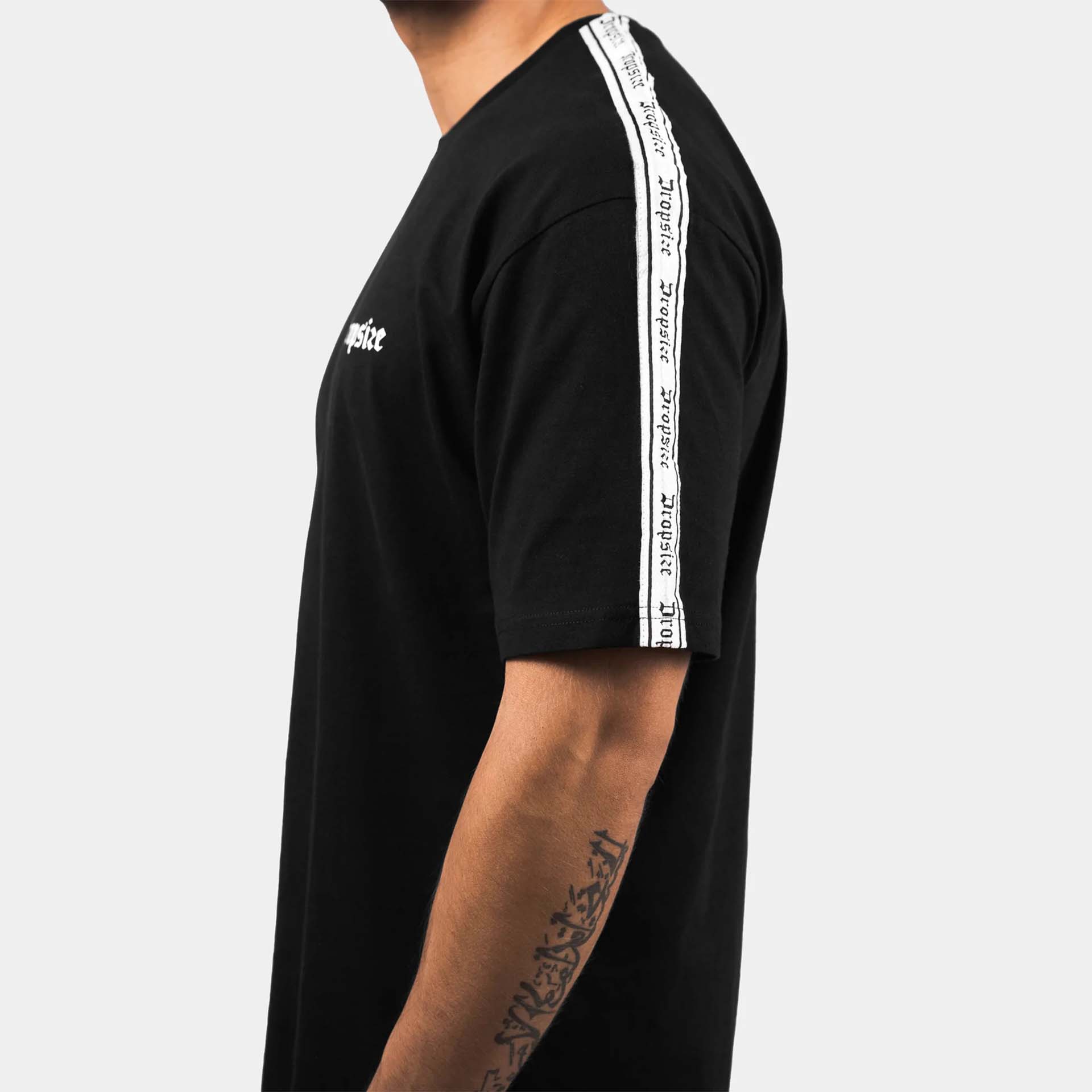 Dropsize Heavy Oversize Stripes T-Shirt Black