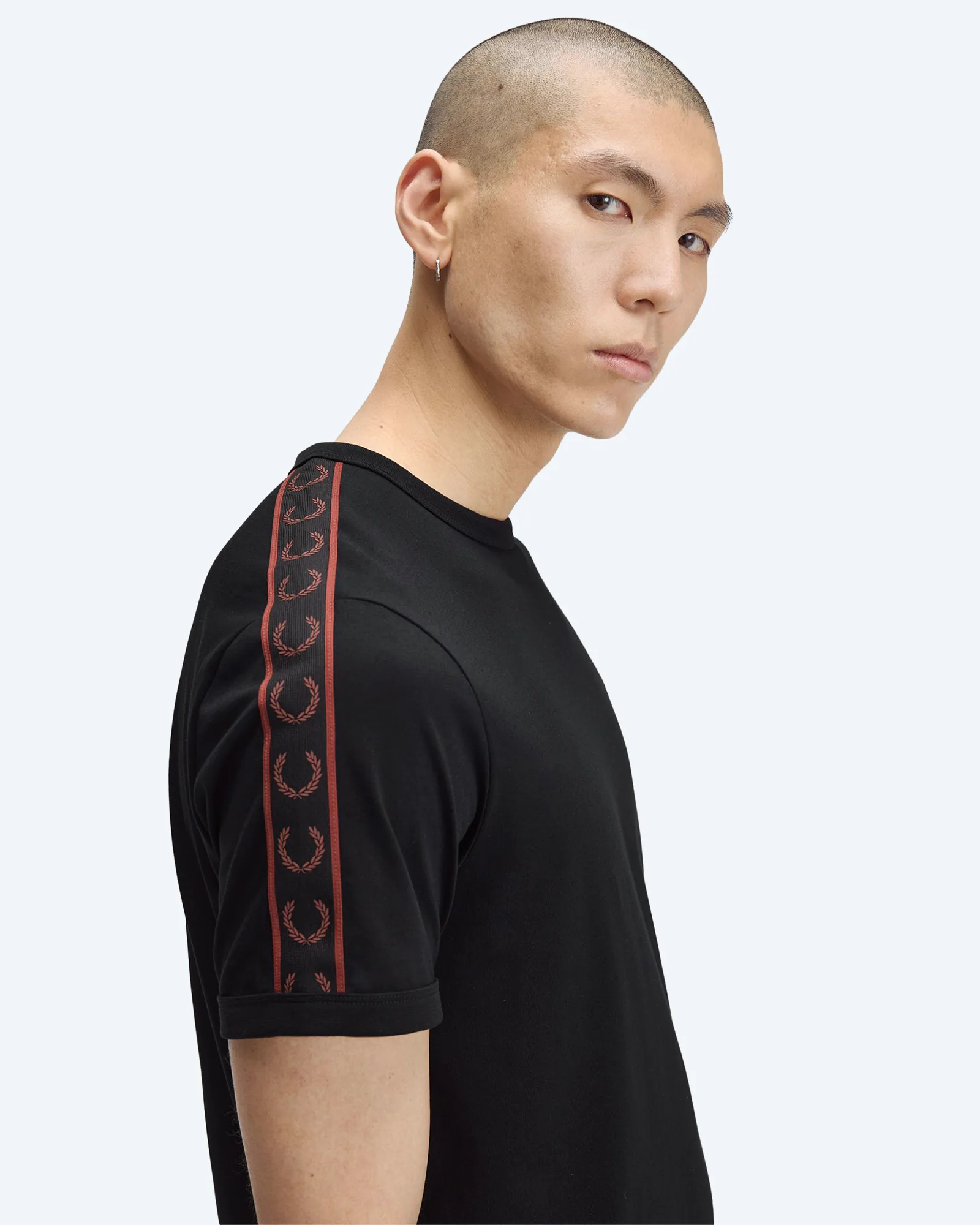 Contrast Tape Ringer T-Shirt Sport Black