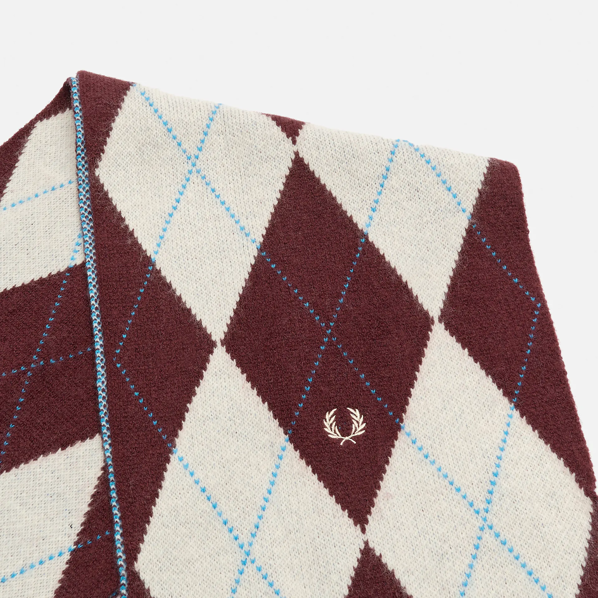 Fred Perry Brushed Argyle Scarf Ecru