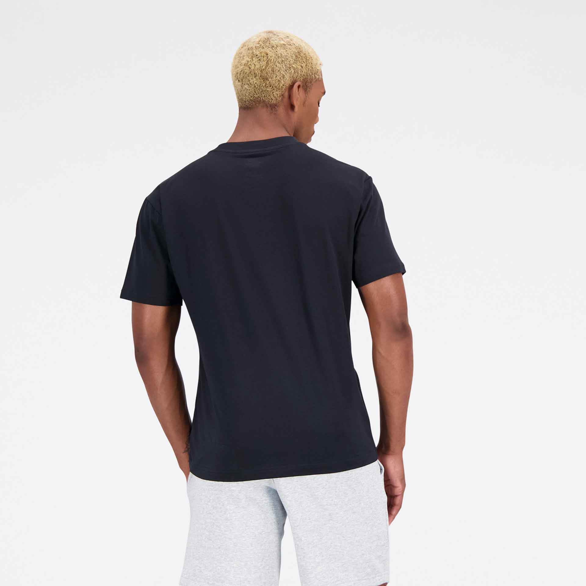 New Balance Essentials Stacked Logo Cotton Jersey T-Shirt Black