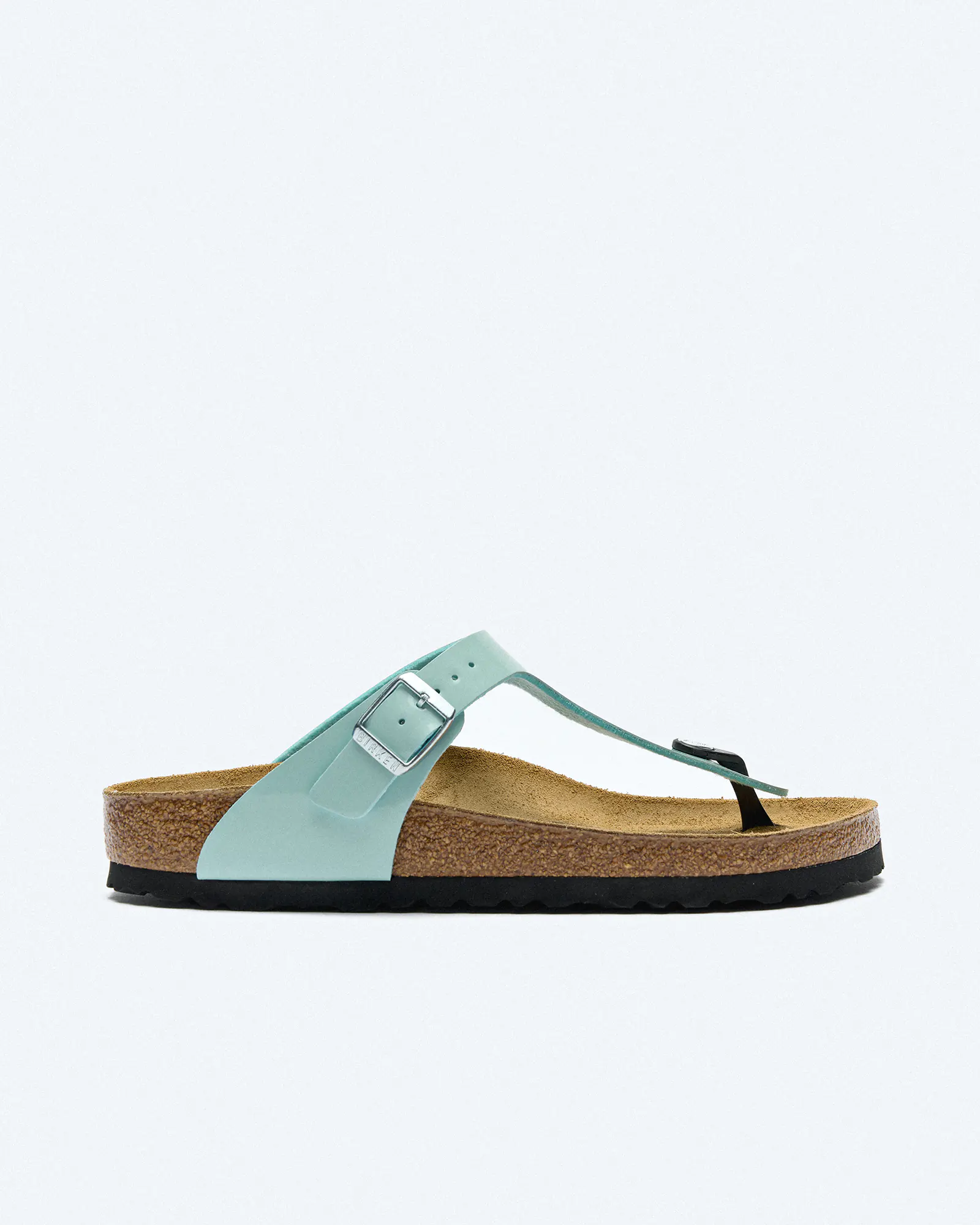 Birkenstock Gizeh Birko Flor Narrow Sandals Patent Surf Green