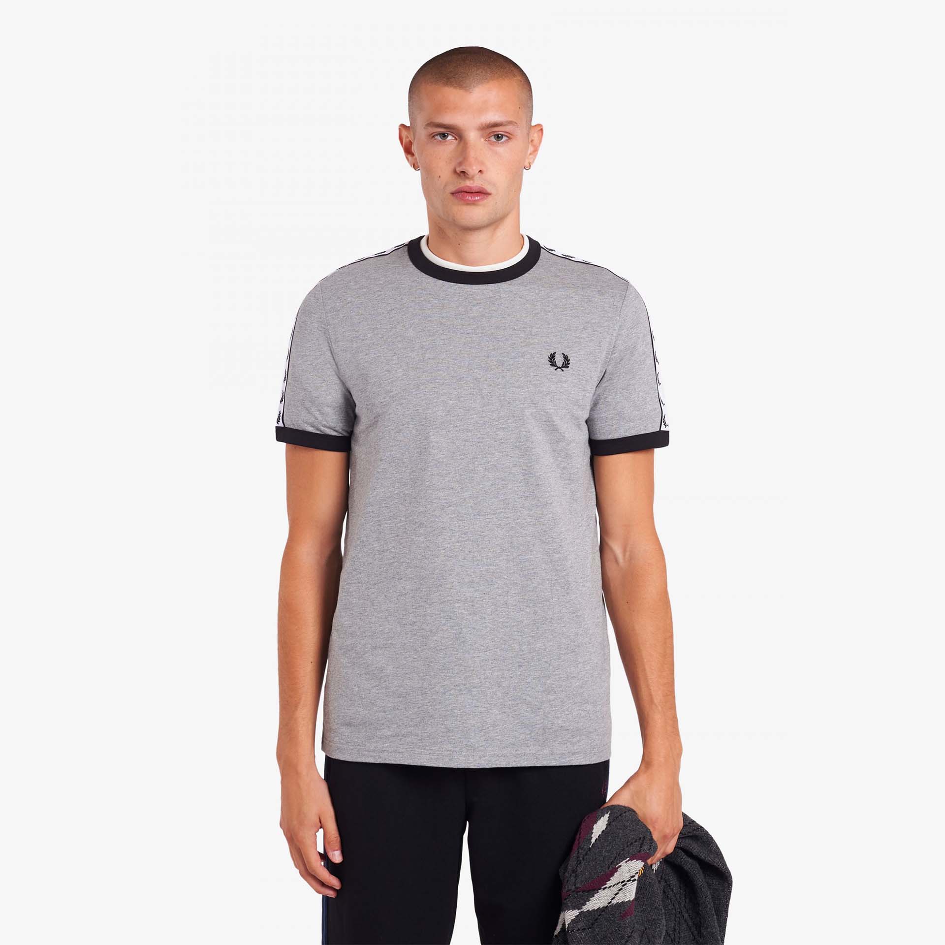 Fred Perry Taped Ringer T-Shirt Steel Marl