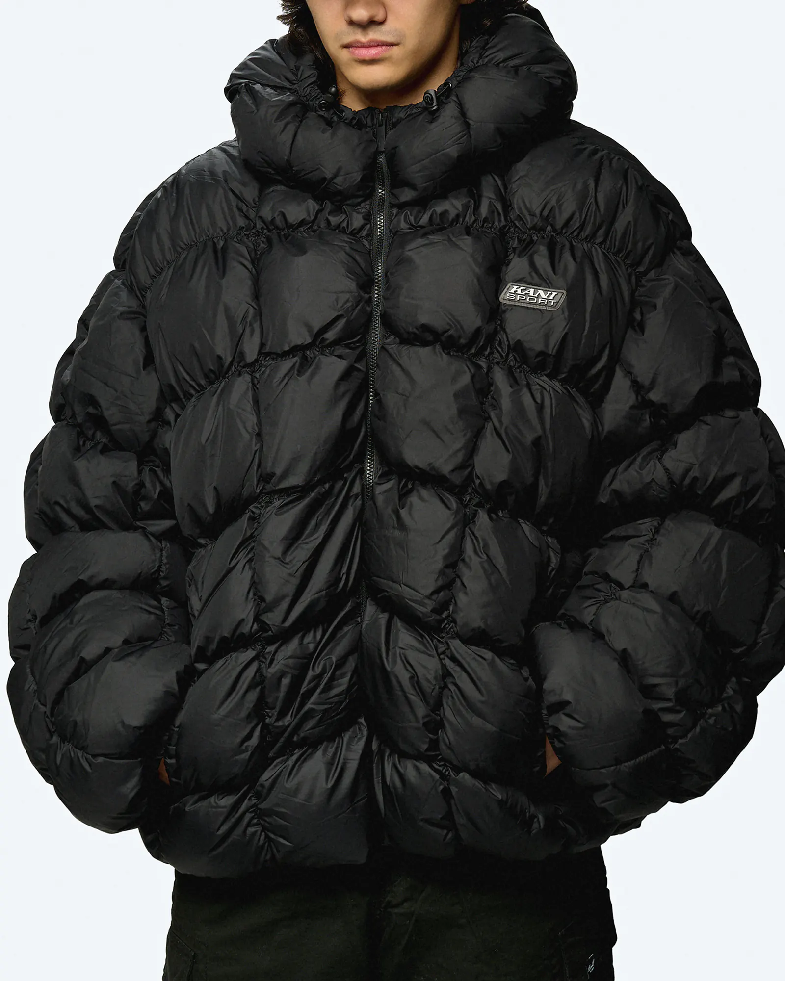 Karl Kani Sport Patch Square Quilted Puffer Jacket Black