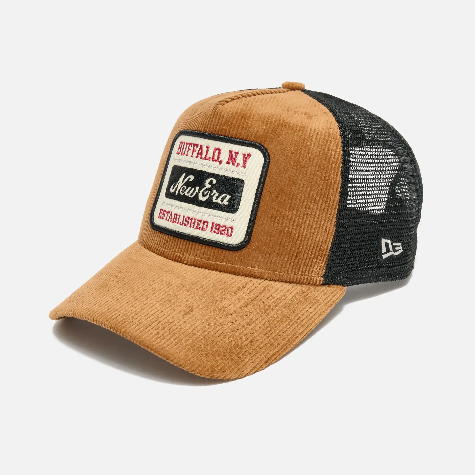 New Era Food 9Forty Cord Trucker Cap Dark Beige TPNBLK