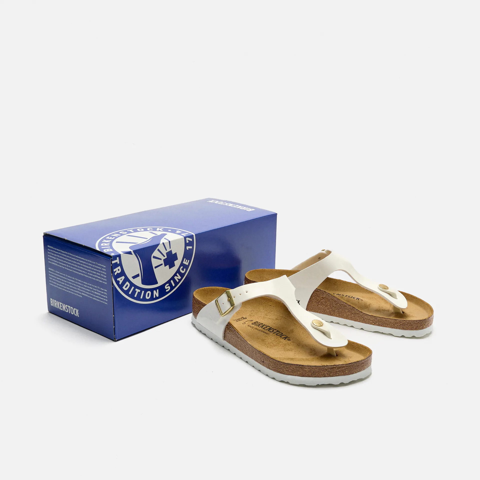 Birkenstock Gizeh Birko-Flor (Regular Fit) Sandals Patent White