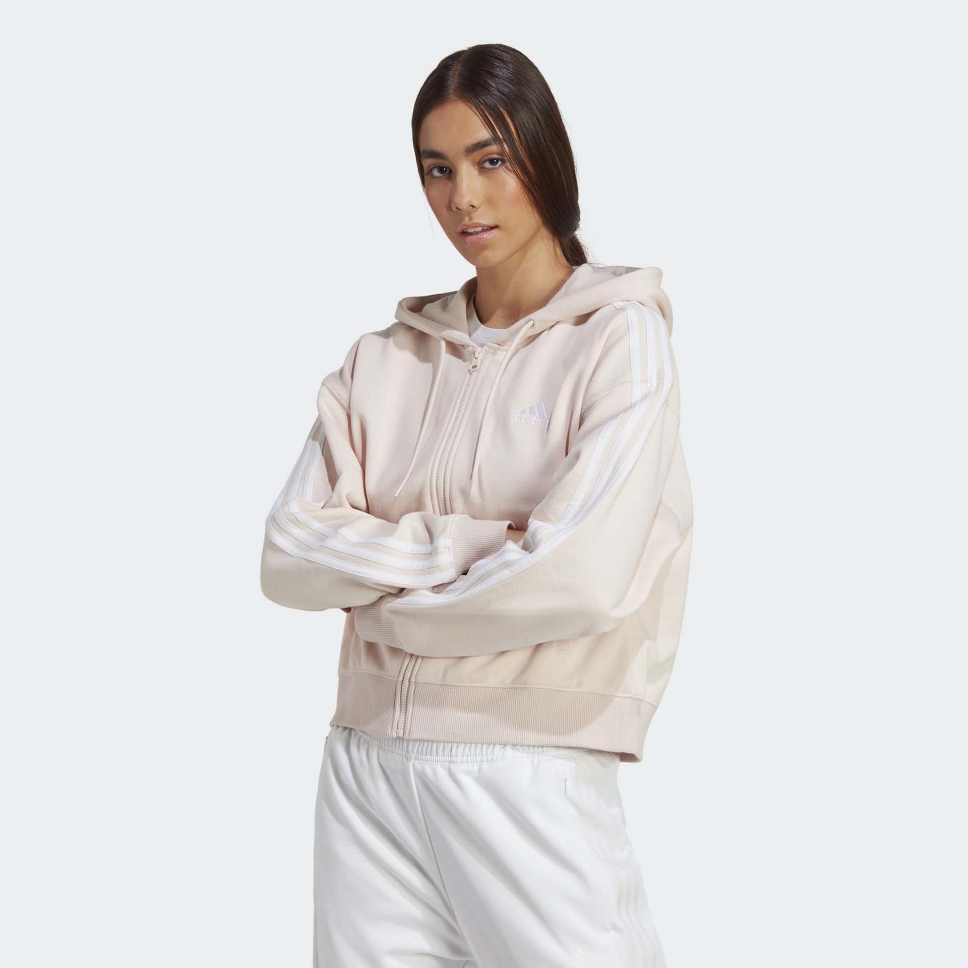 adidas 3-Stripes Essentials French Terry Zip-Hoody Rose