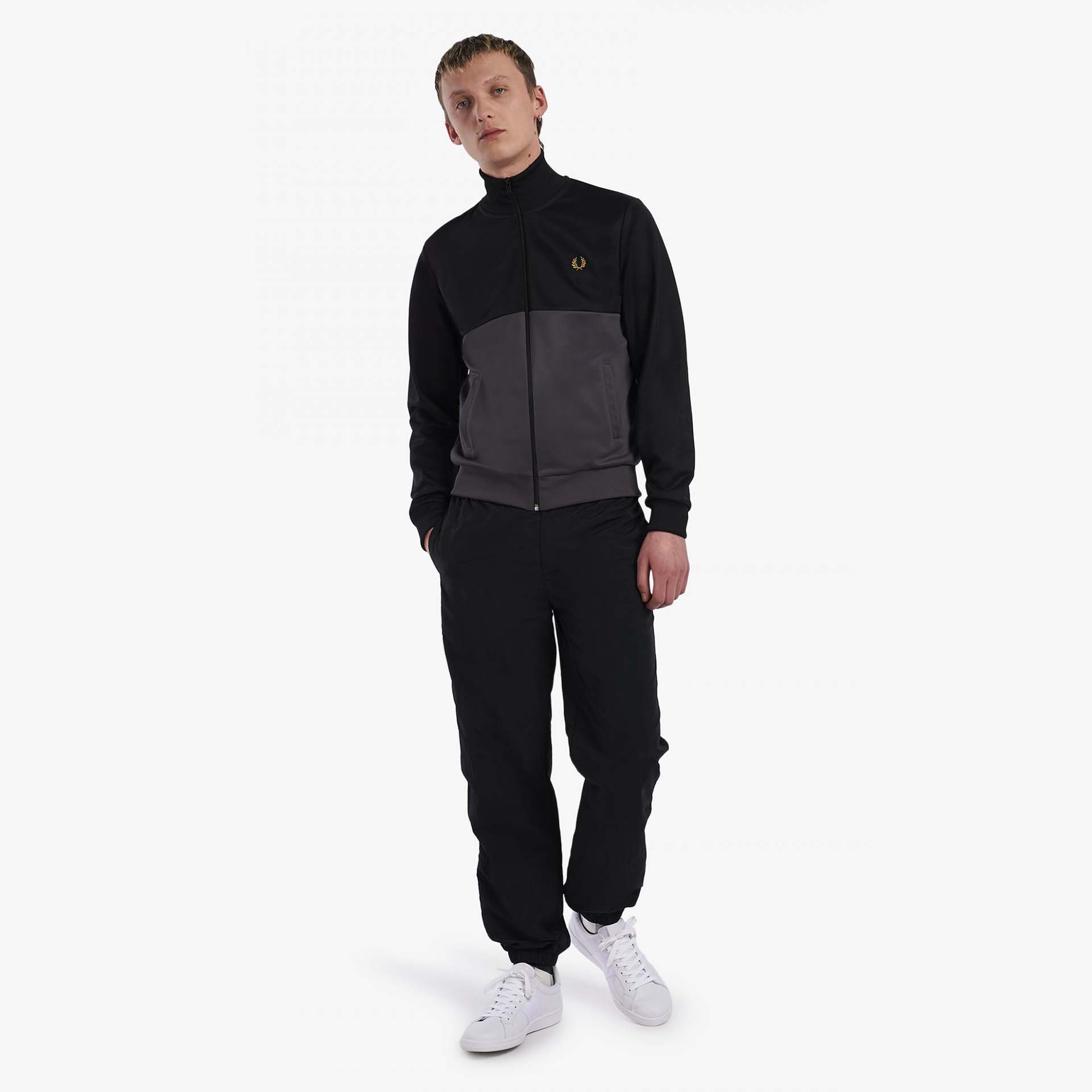 Fred Perry Colour Block Track Jacket Black