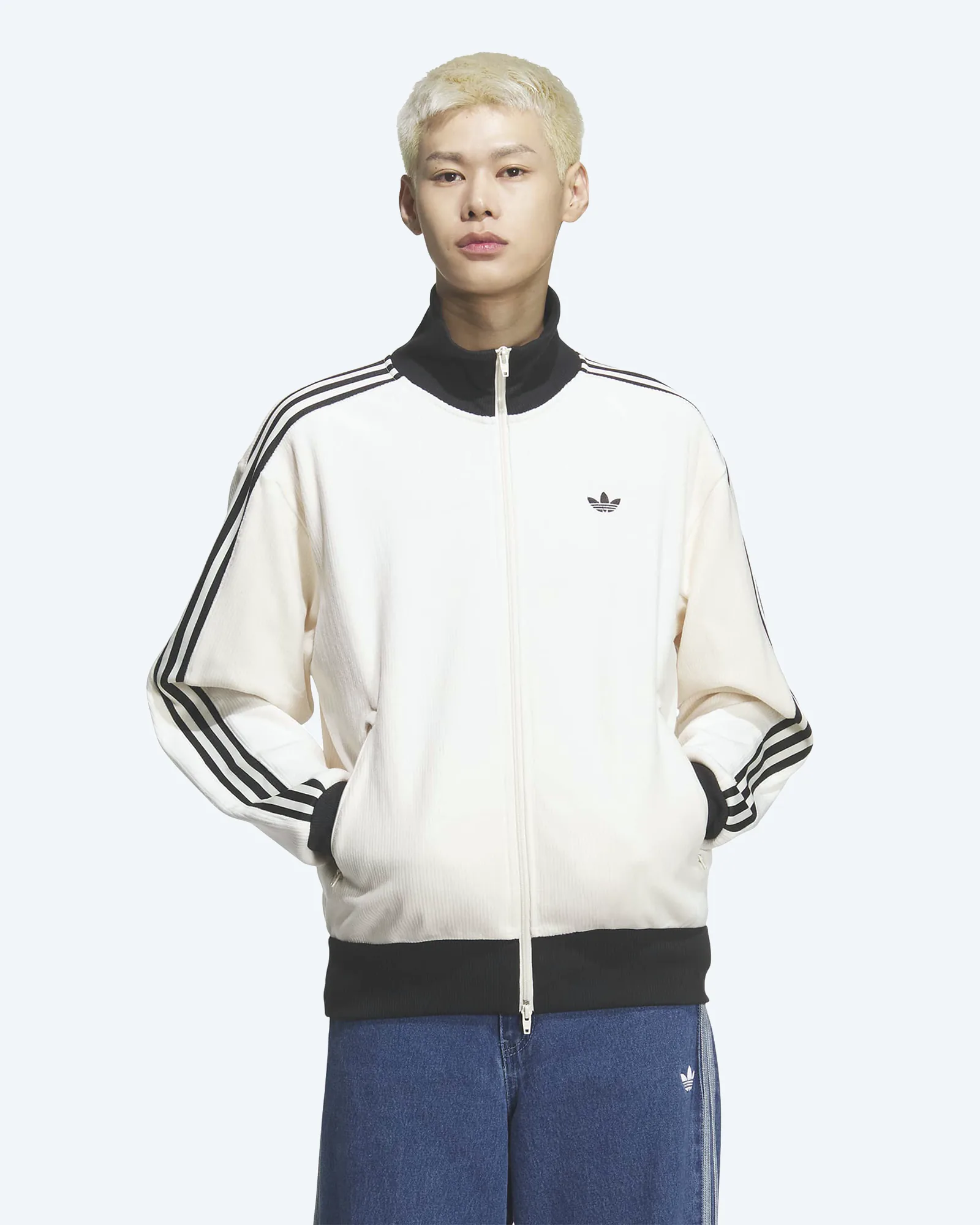 Velour Classic Cord Tracktop Wonder White