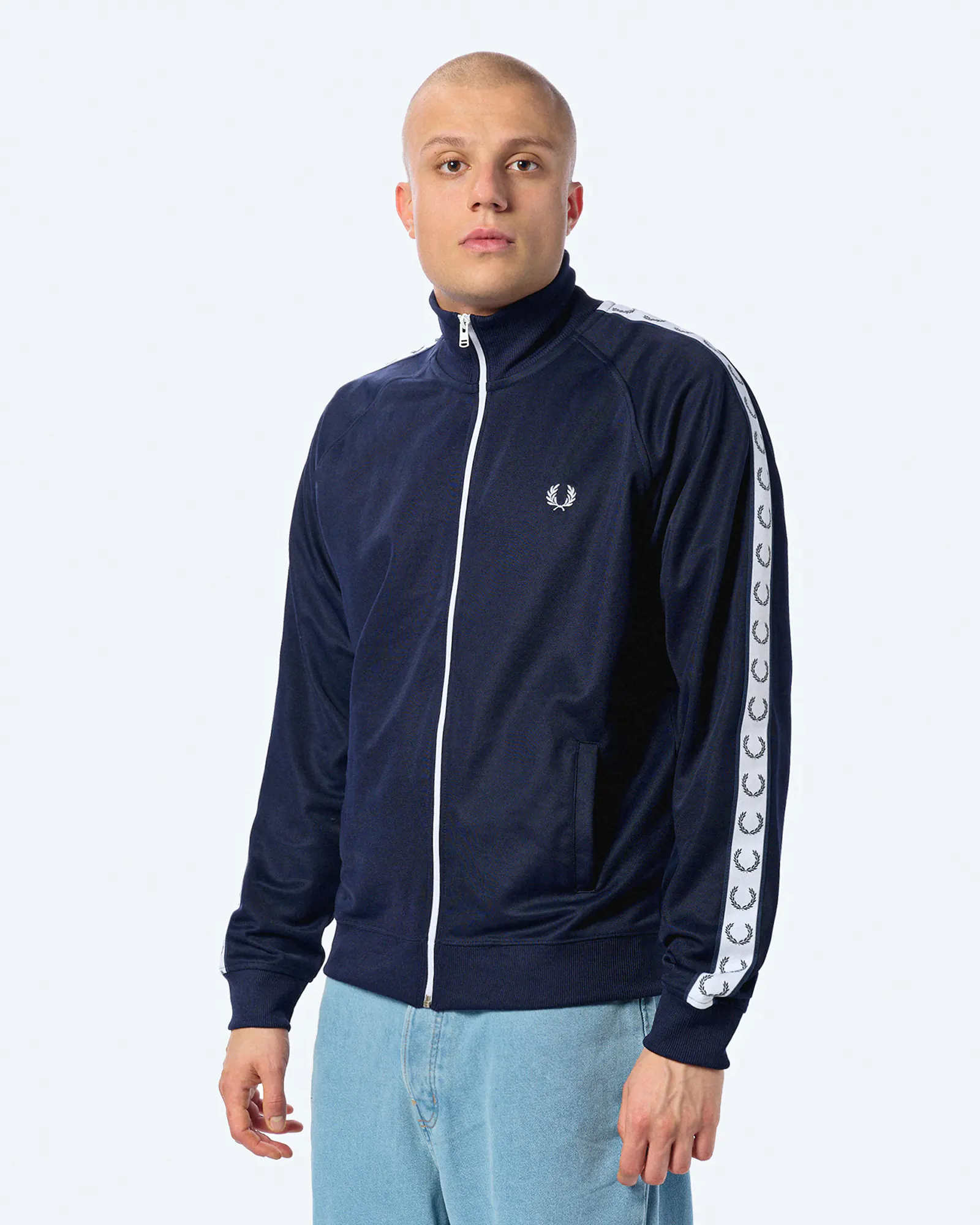 Fred Perry Taped Track Jacket Carbon Blue