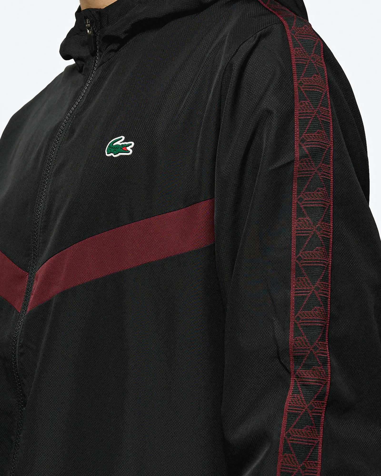 Lacoste Tennis Monogram Track Jacket Black/Expresso Lacoste Tennis Monogram Track Jacket Black/Expresso