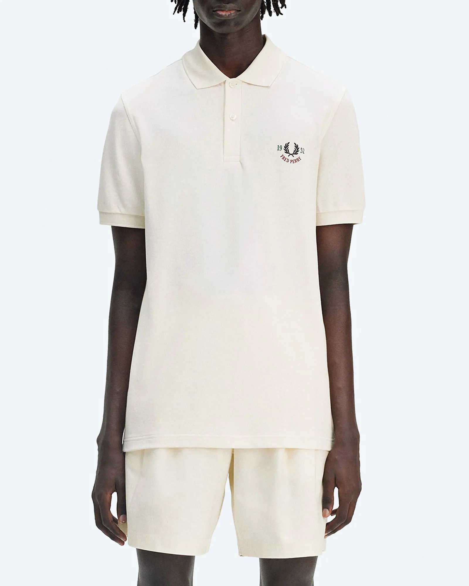 Fred Perry Clubhouse Embroidered Polo Shirt Ecru Fred Perry Clubhouse Embroidered Polo Shirt Ecru