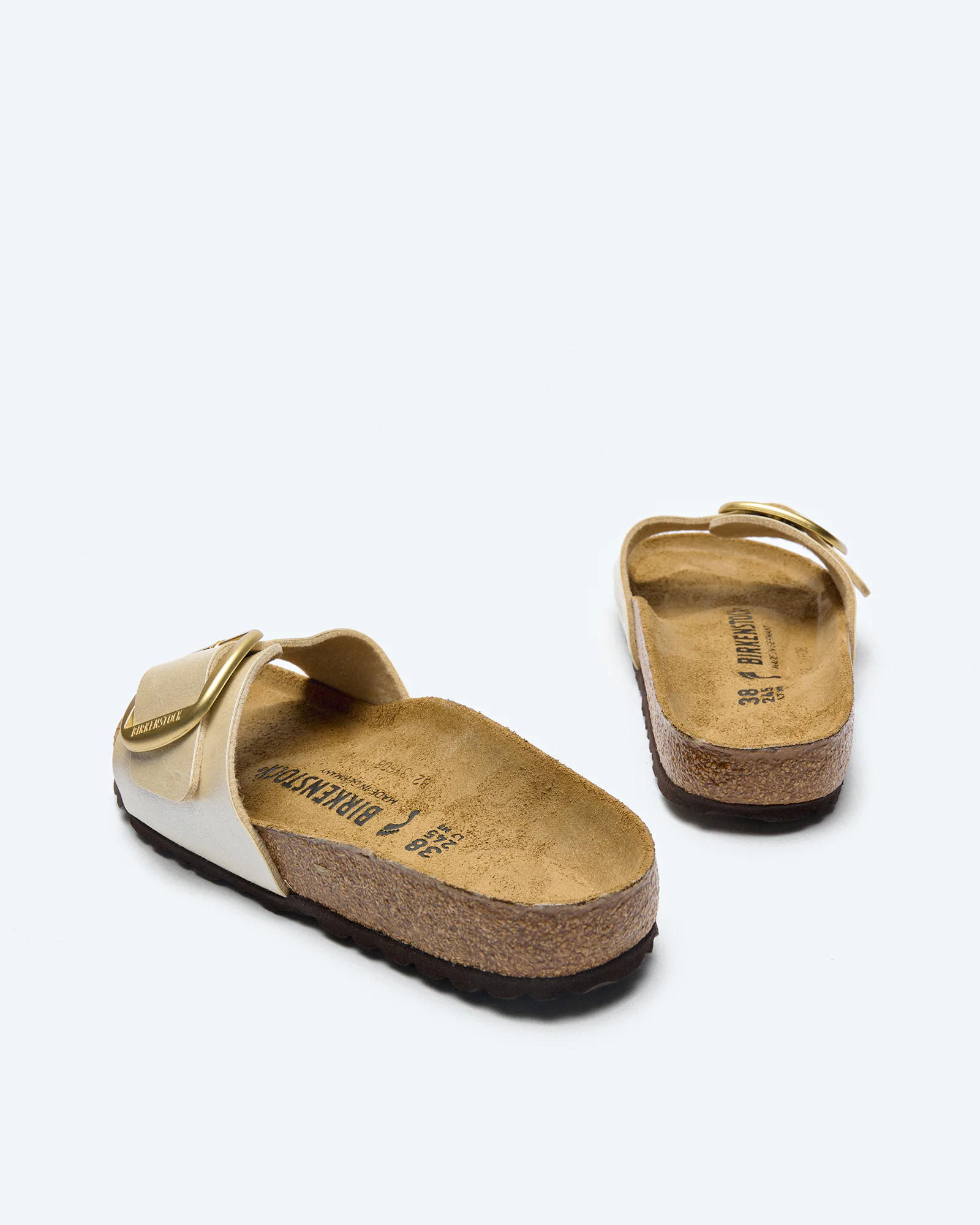 Madrid Big Buckle Narrow Sandals Graceful Pearl White