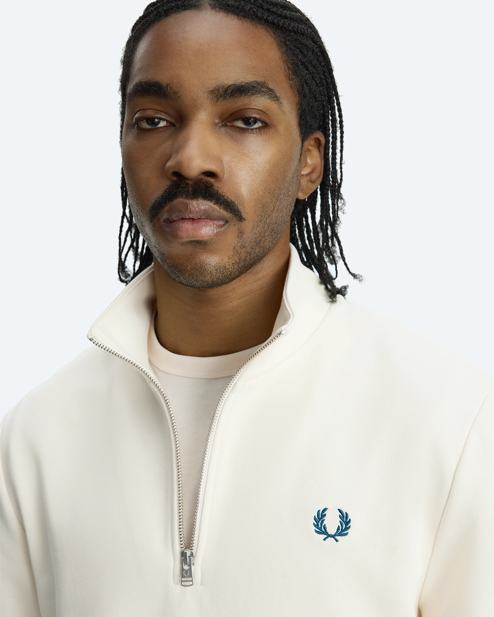 Half Zip Sweatshirt Ecru/Mod Blue/Mod Blue