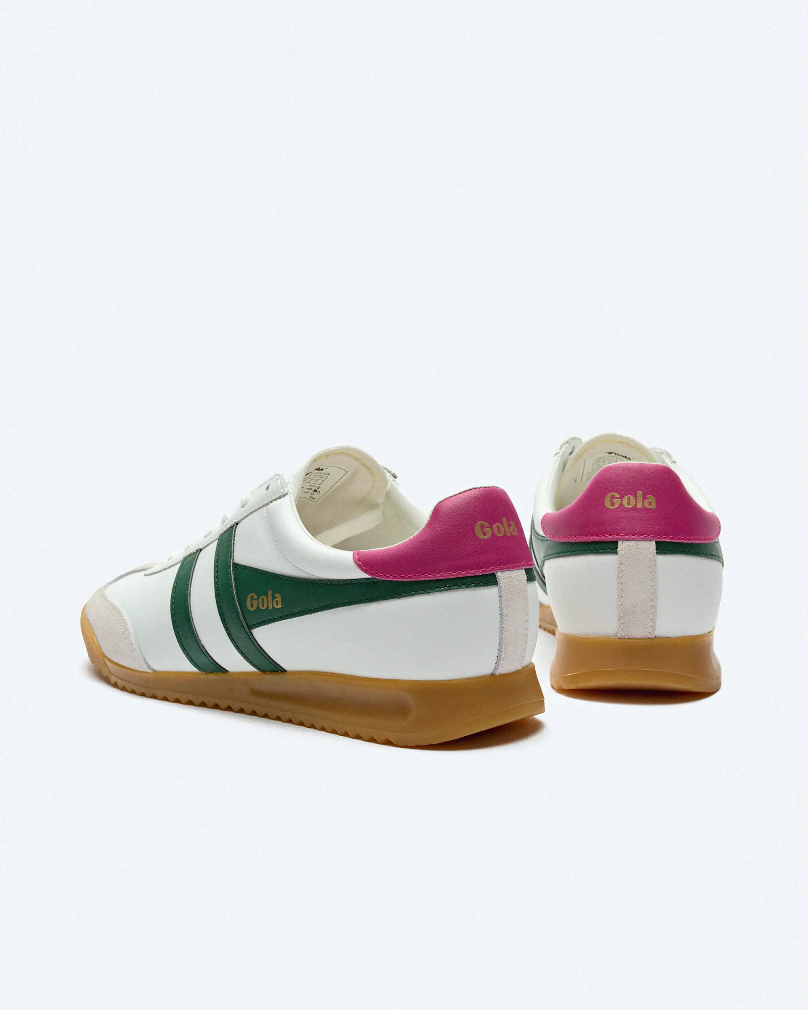 Gola Torpedo Leather Sneaker White/Evergreen/Fuchsia Gola Torpedo Leather Sneaker White/Evergreen/Fuchsia