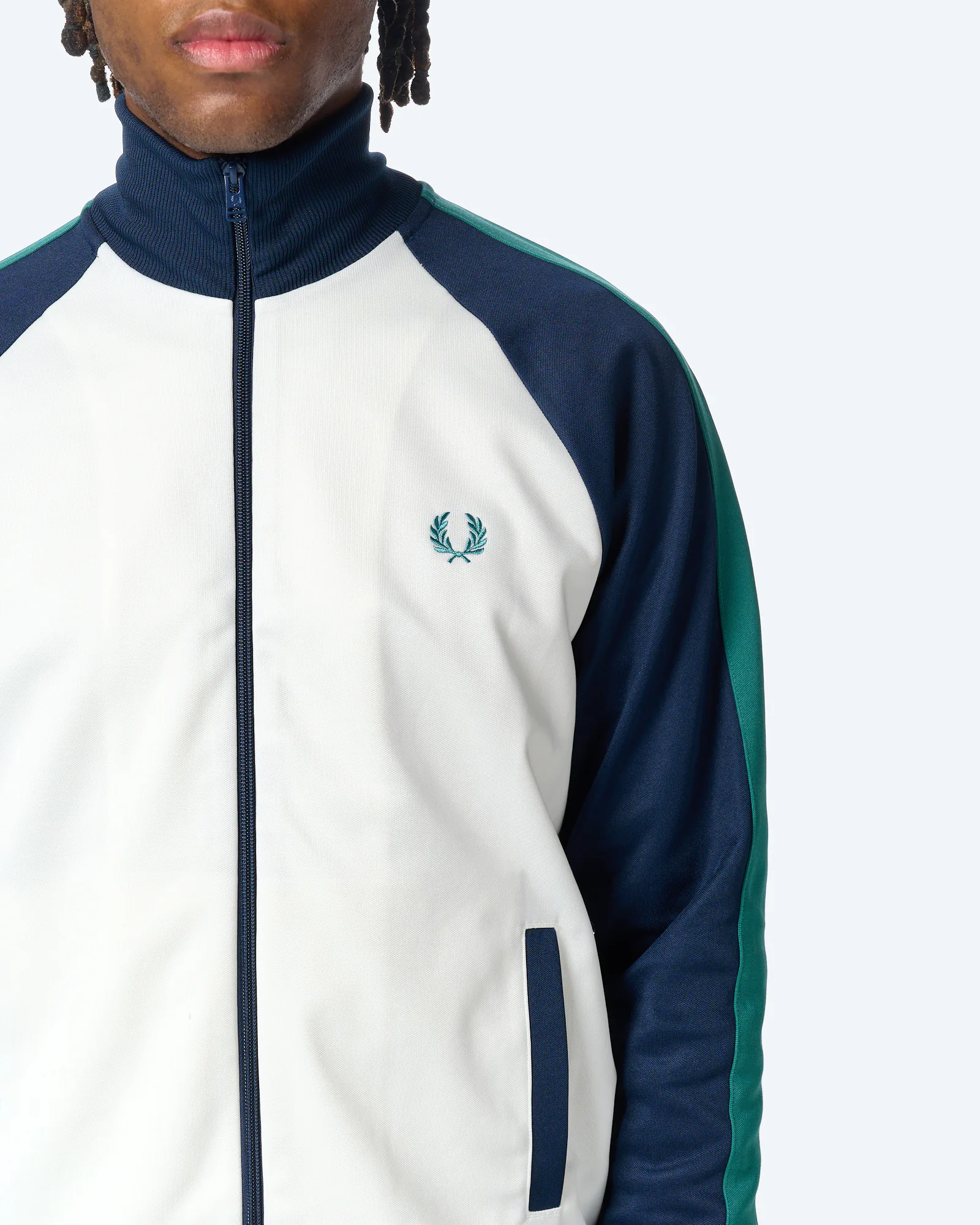 Fred Perry Contrast Sleeve Track Jacket Snow White