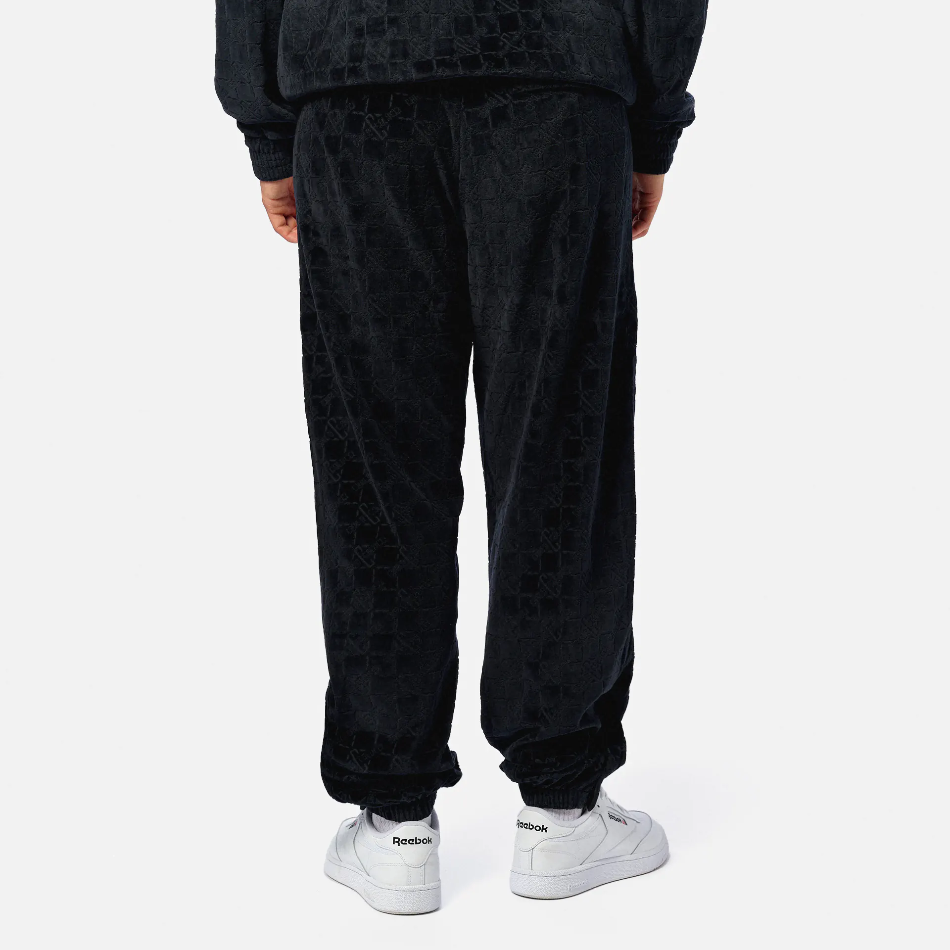 Colucci Monogramm Velours Track Pants Black