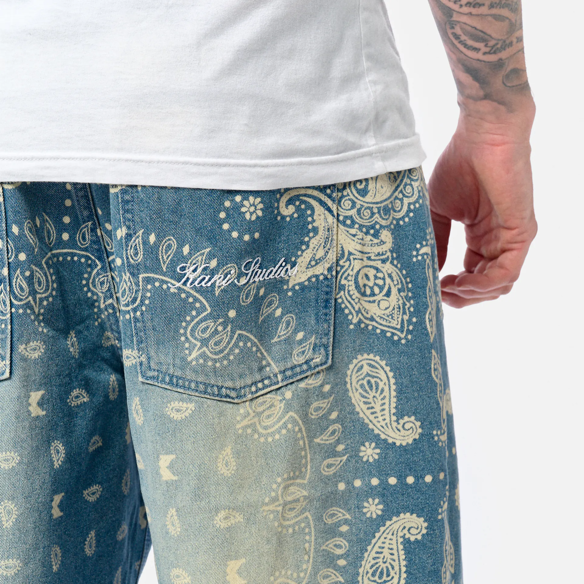 Karl Kani Paisley Jorts Blue