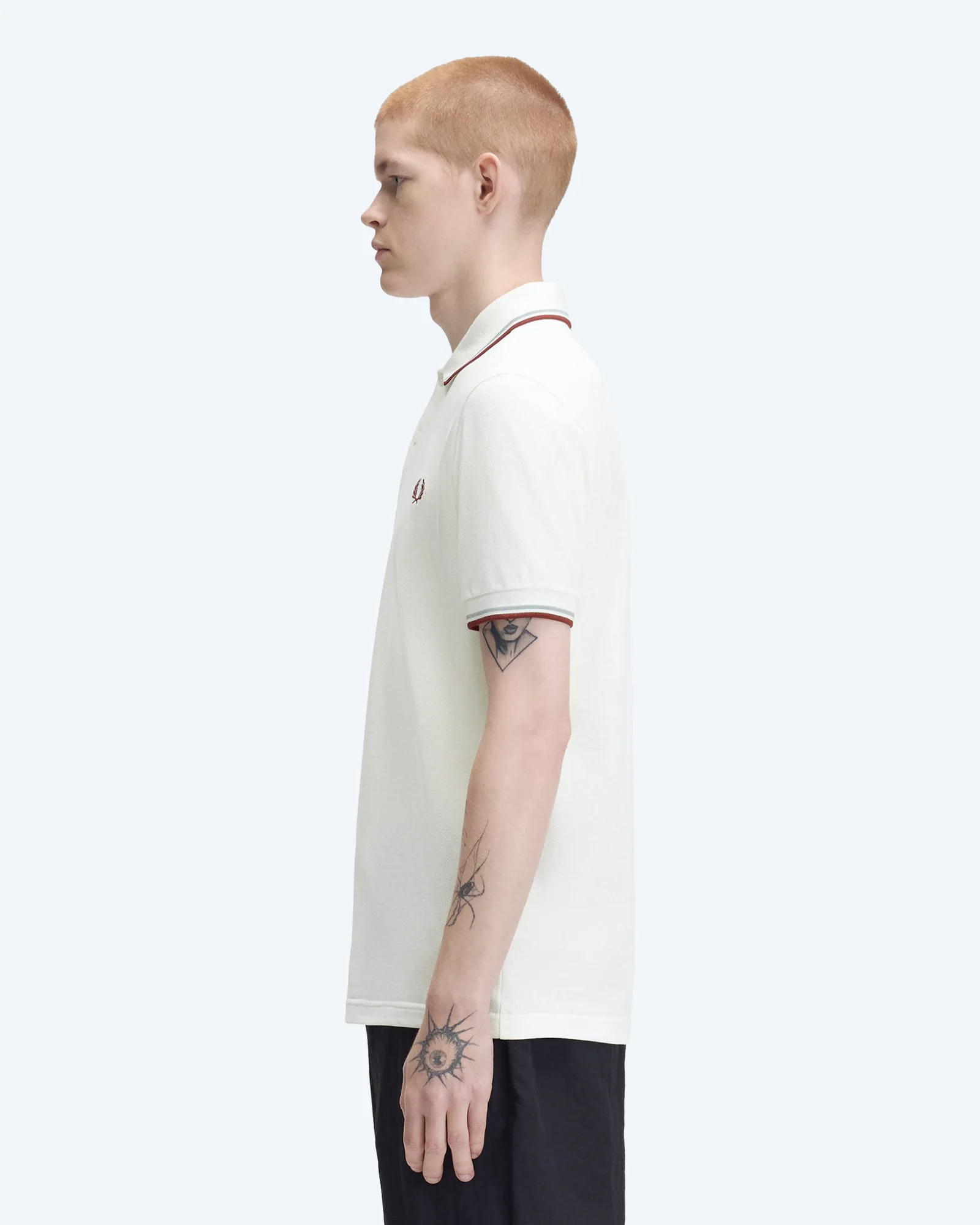 Twin Tipped Polo Shirt Snow White/Silver Blue/Brandy