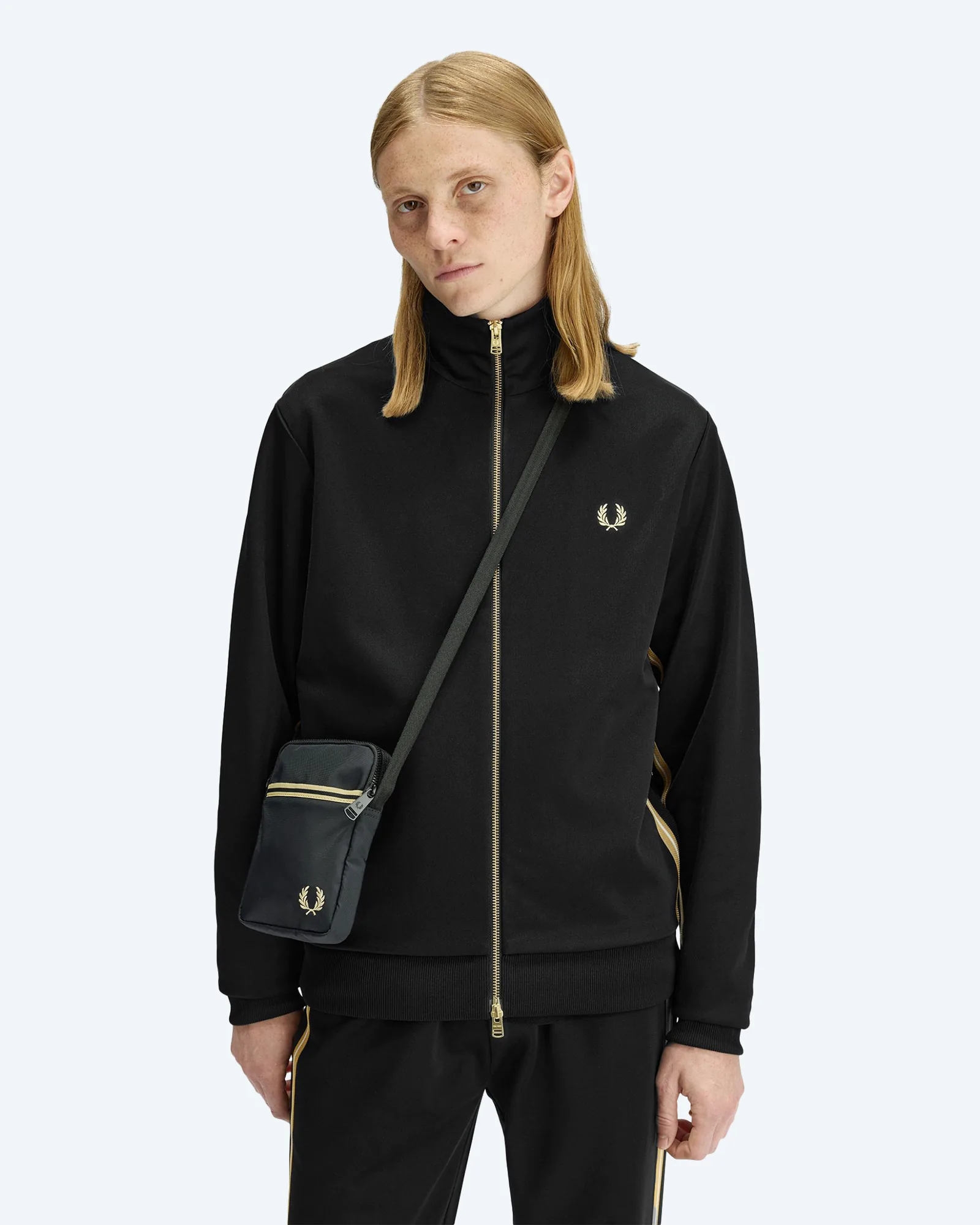 Fred Perry Tipped Tape Small Side Bag Black