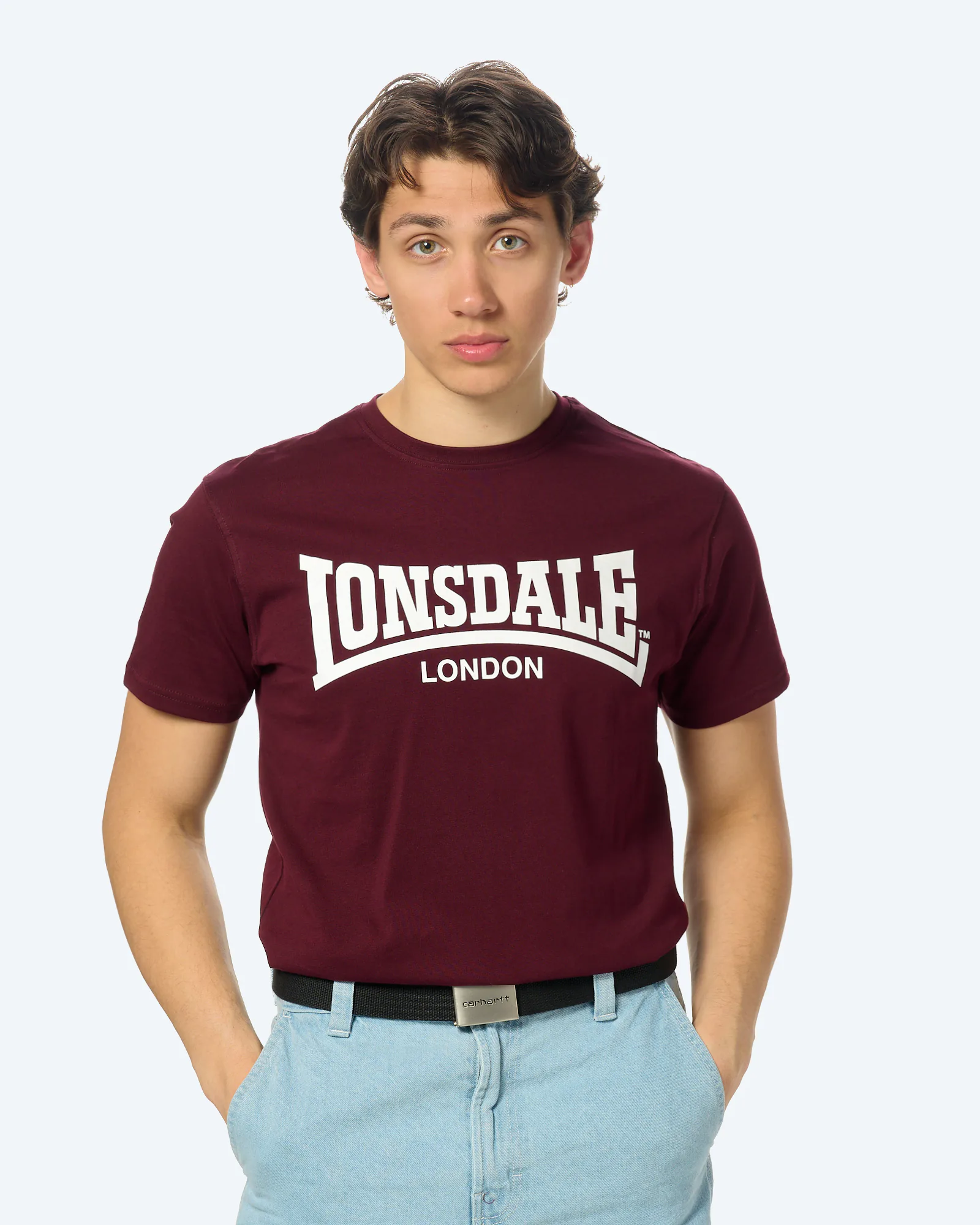 Lonsdale Fulwood T-Shirt Oxblood/Ecru