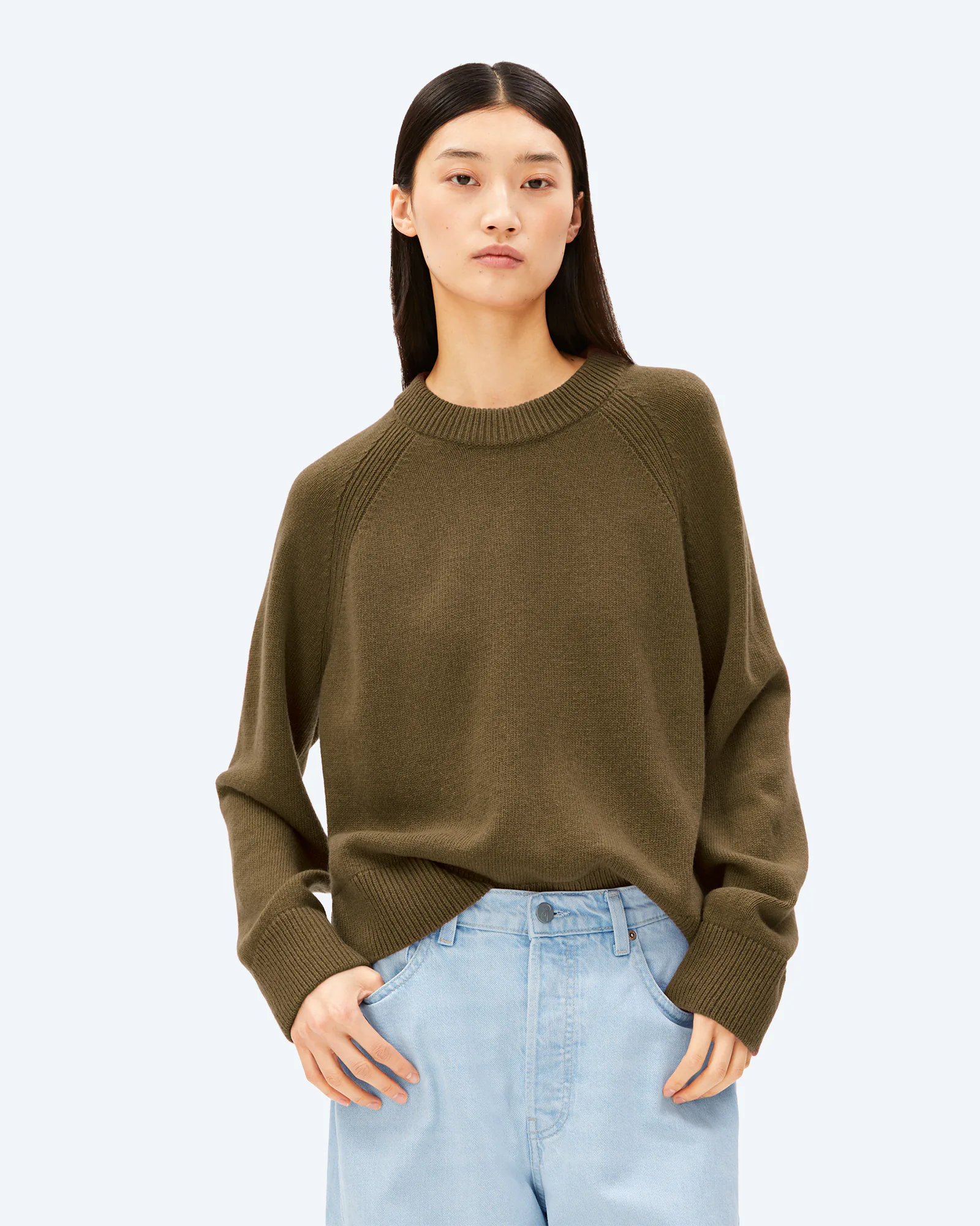 Wool Knit Sweatshirt Claystone Melange