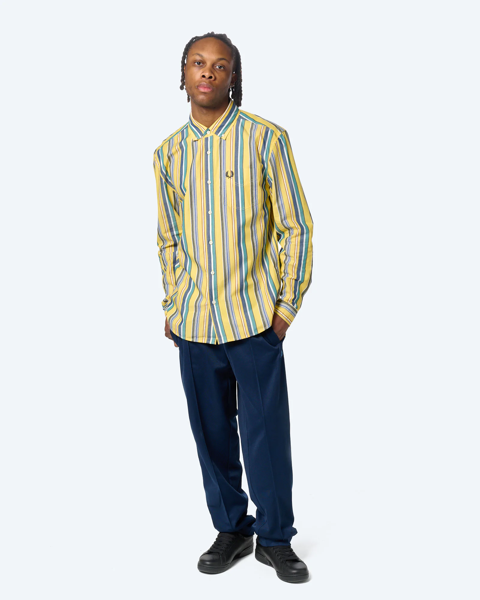 Fred Perry Relaxed Stripe Shirt Lemon Barley