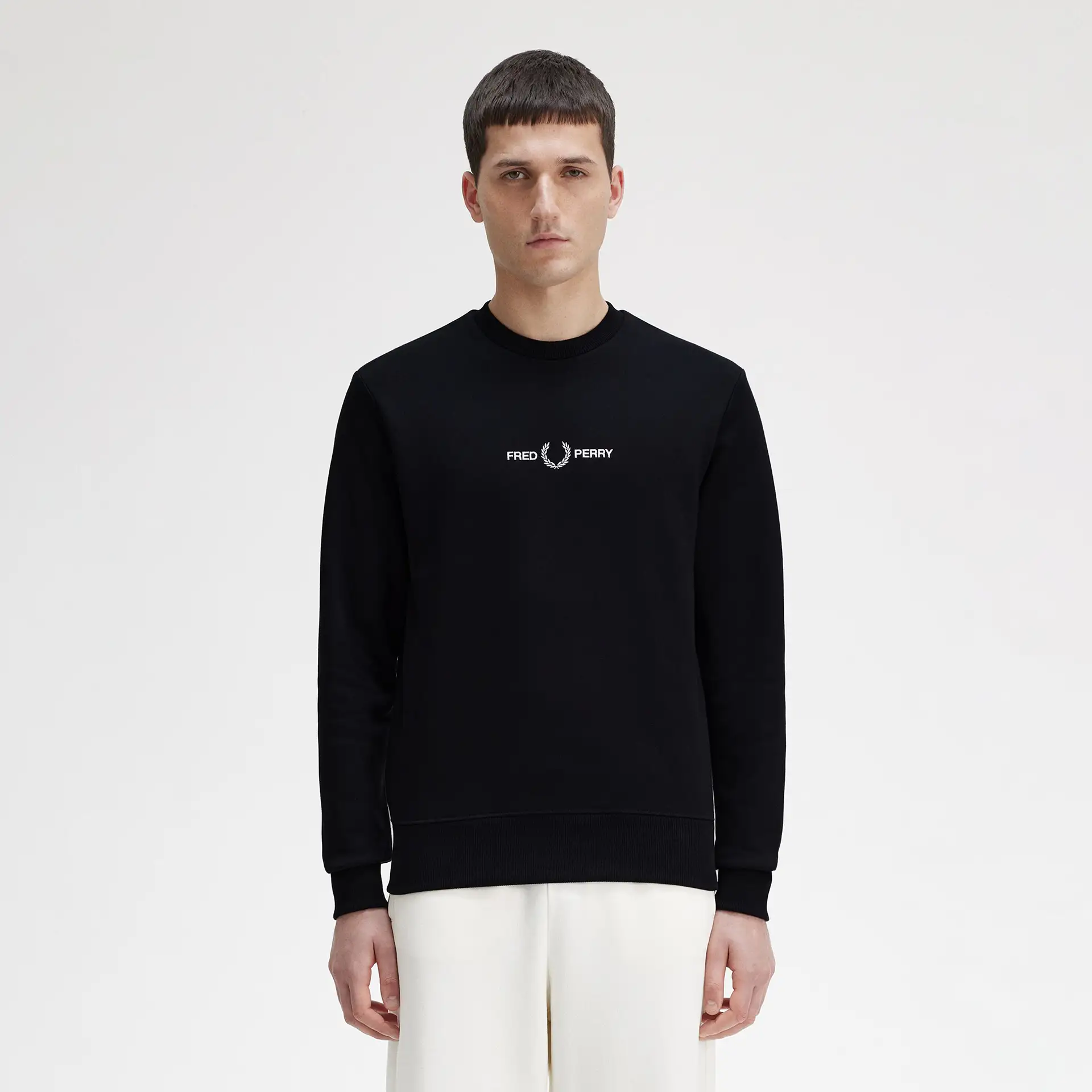 Fred Perry Embroidered Sweatshirt Black