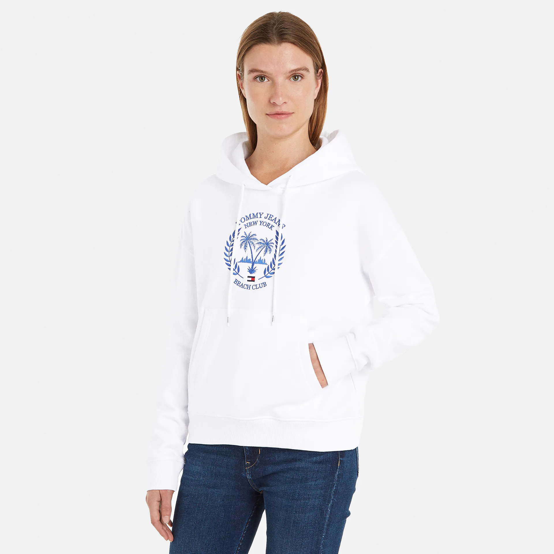 Tommy Jeans Boxy Prep Luxe 2 Hoodie White