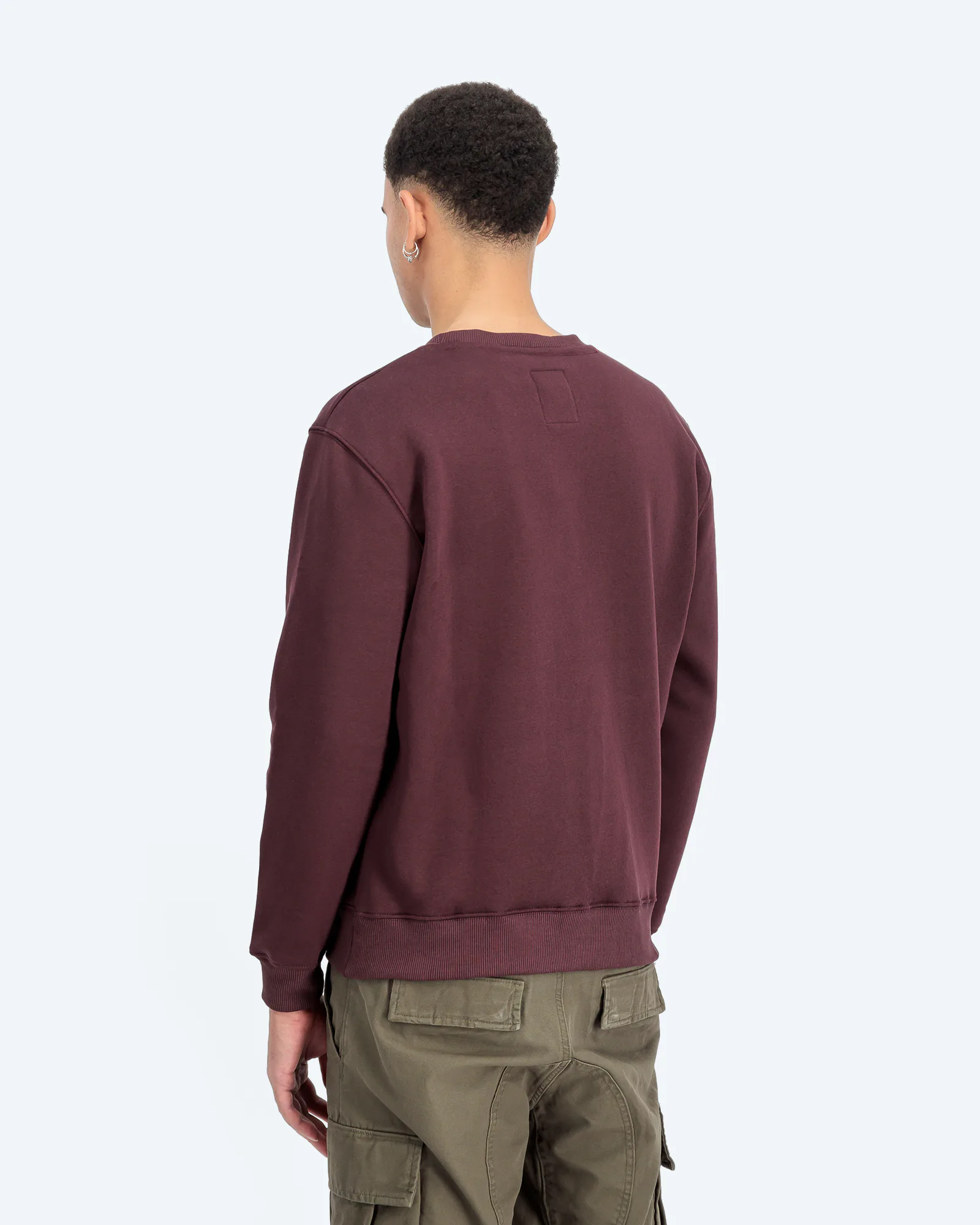 Basic Sweater Small Logo Deep Maroon
