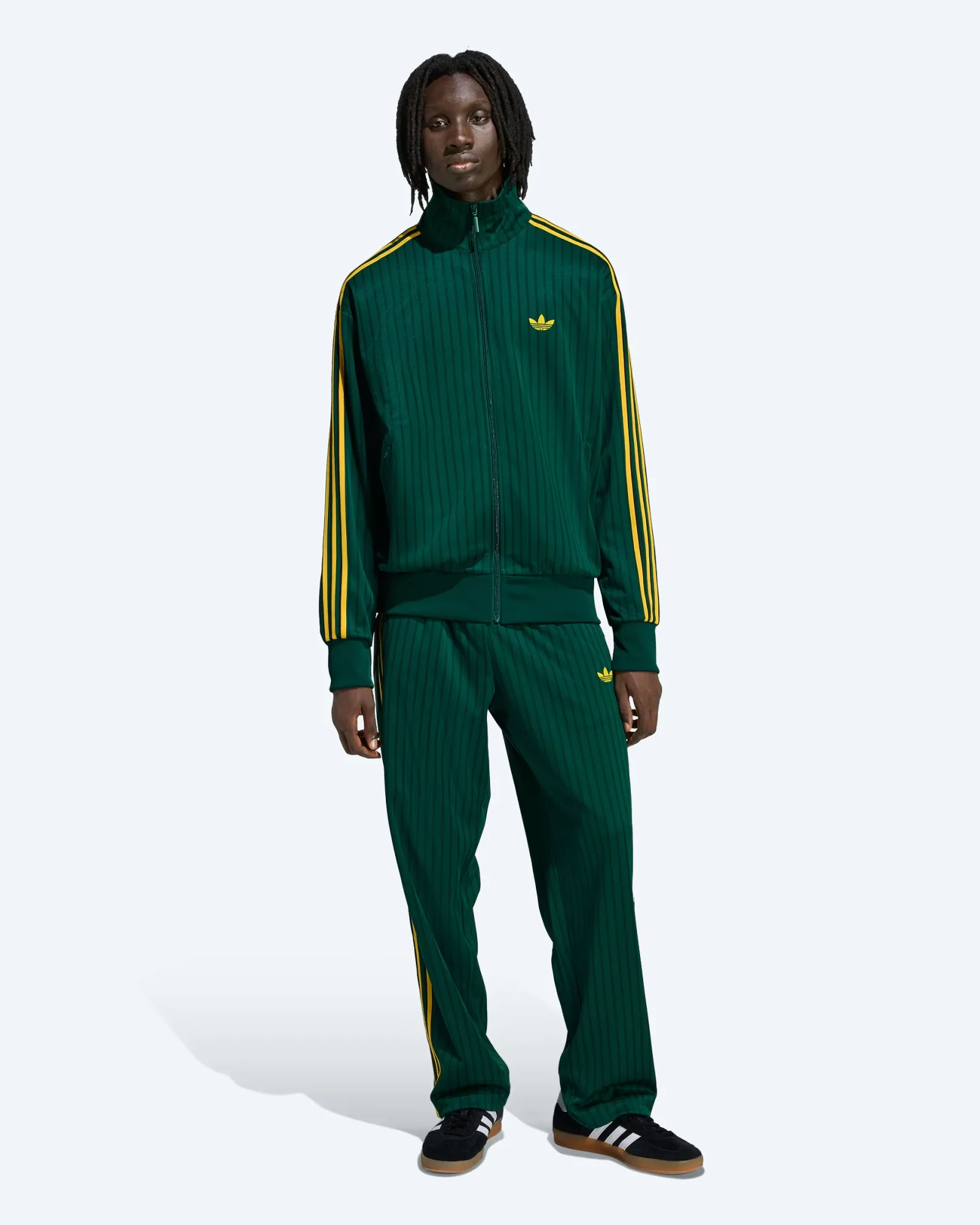 Firebird Loose Pinstripe Track Top Collegiate Green
