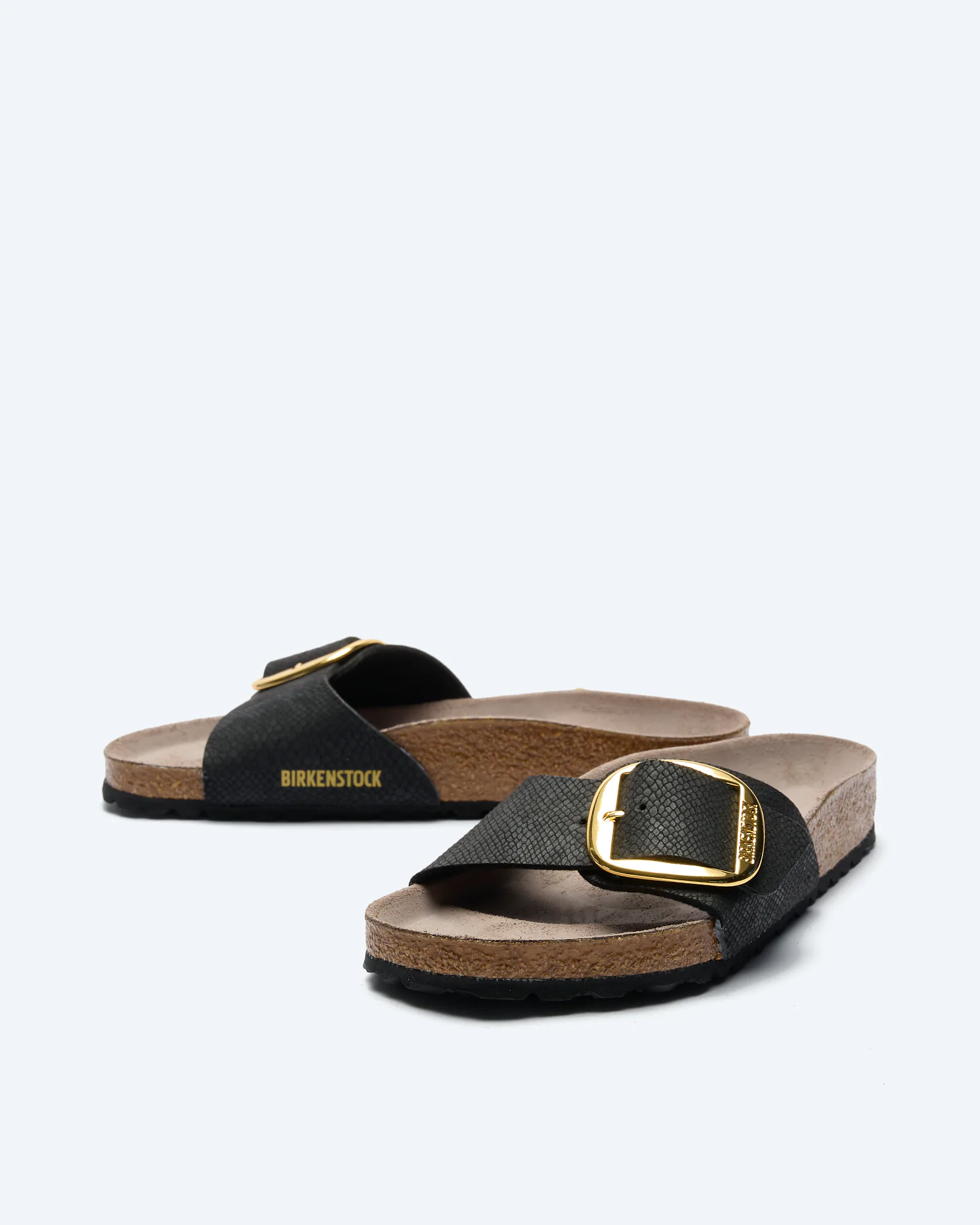 Madrid Big Buckle Synthetics Sandals SYN Python Black