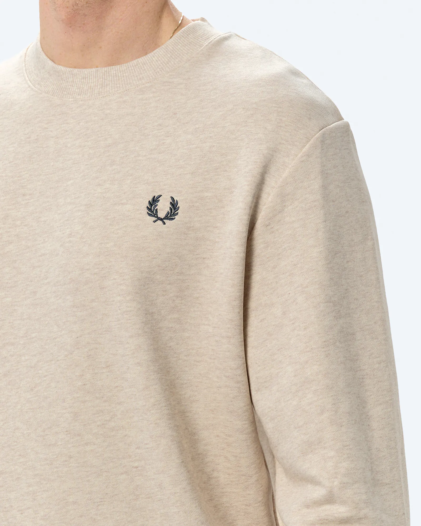 Fred Perry Crew Neck Sweatshirt Porridge Marl/Anchor Grey 