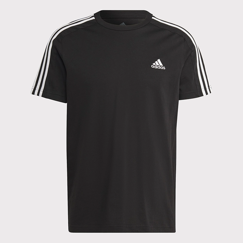 adidas Essentials Single Jersey 3-Stripes T-Shirt Black/White