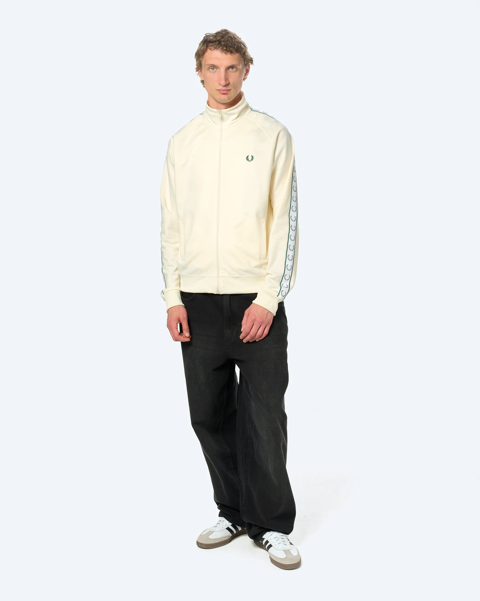 Fred Perry Contrast Tape Track Jacket Ecru