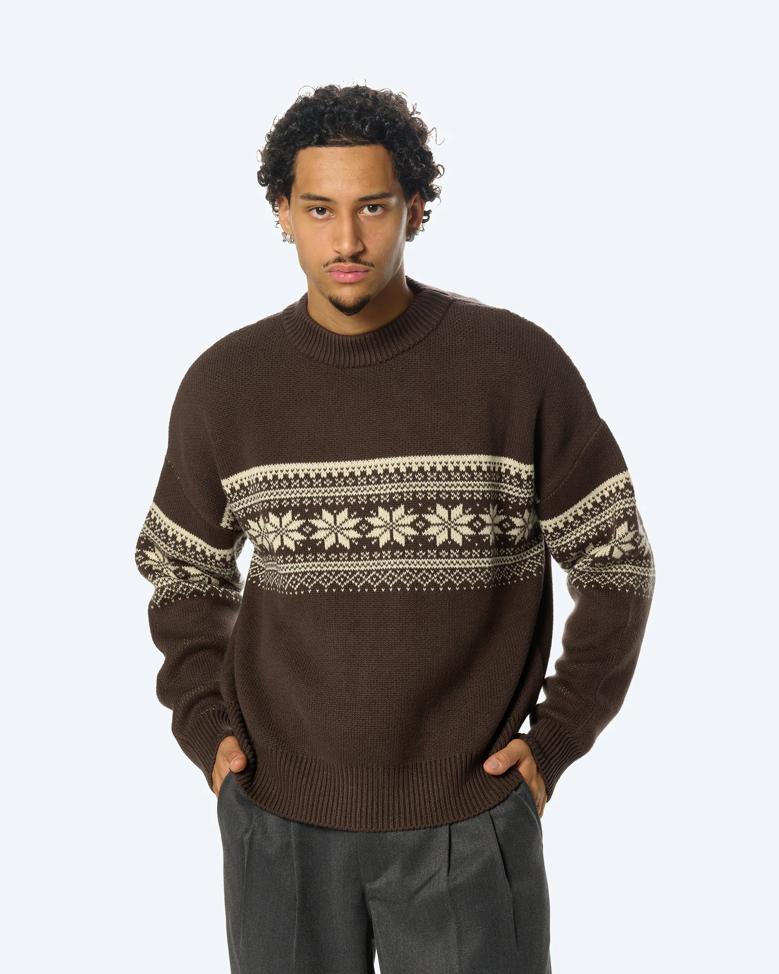 Nordic Knit Sweater Brown