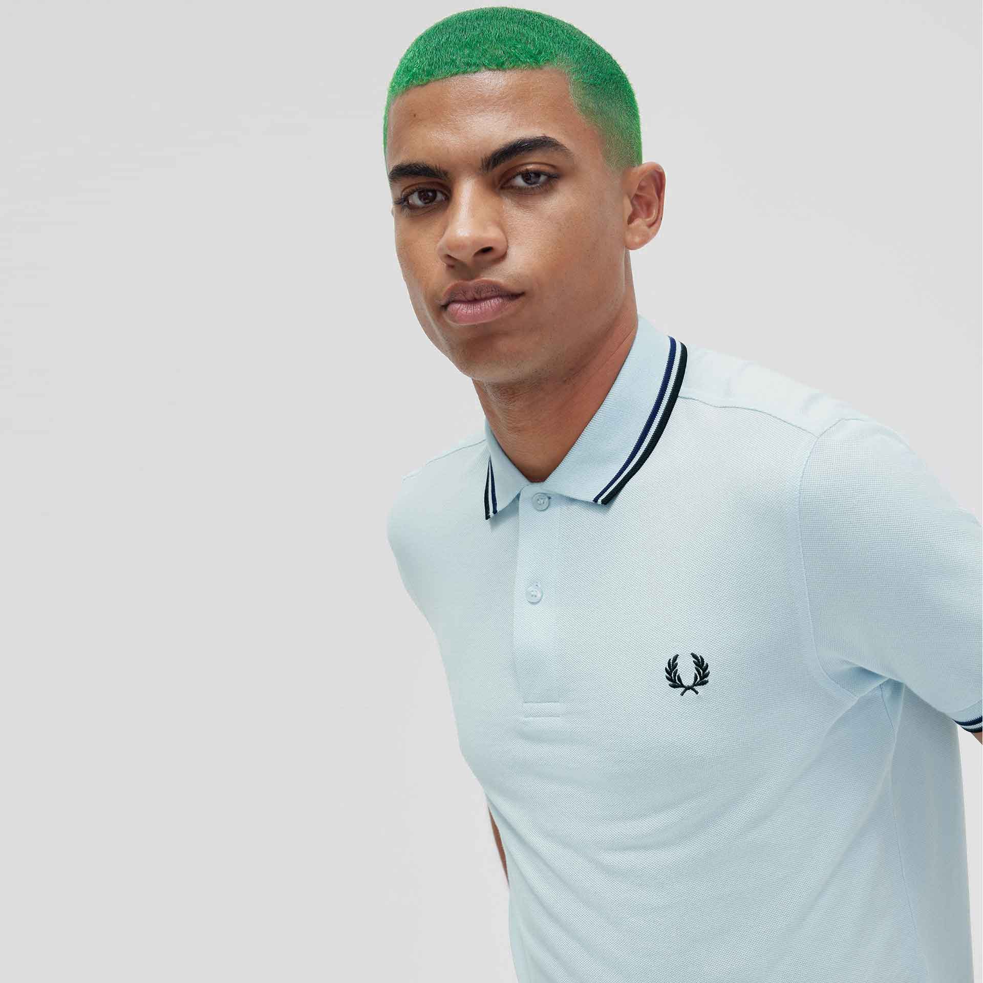 Fred Perry Twin Tipped Polo Shirt Light Ice