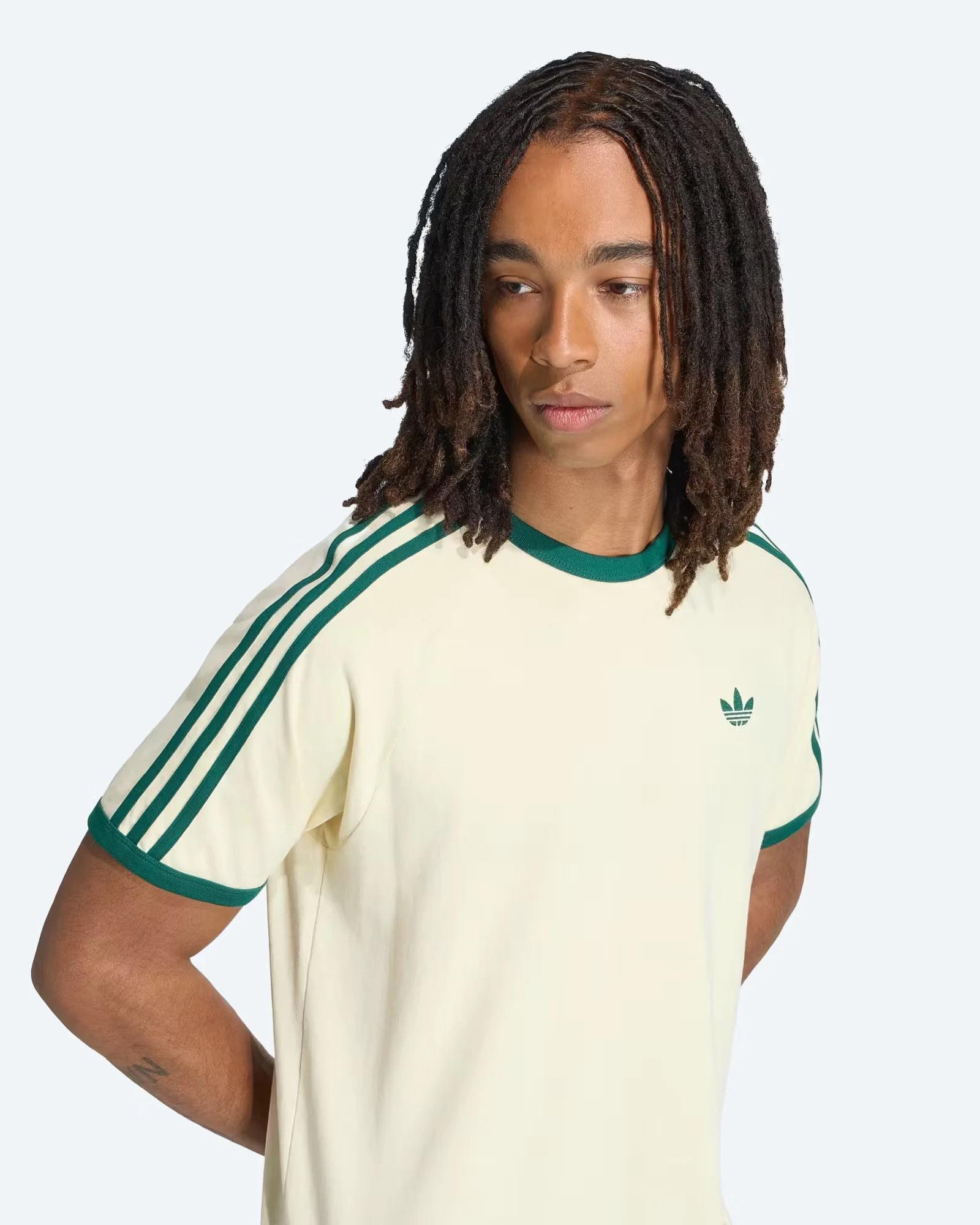Originals 3-Stripes T-Shirt Warm Vanilla/Green
