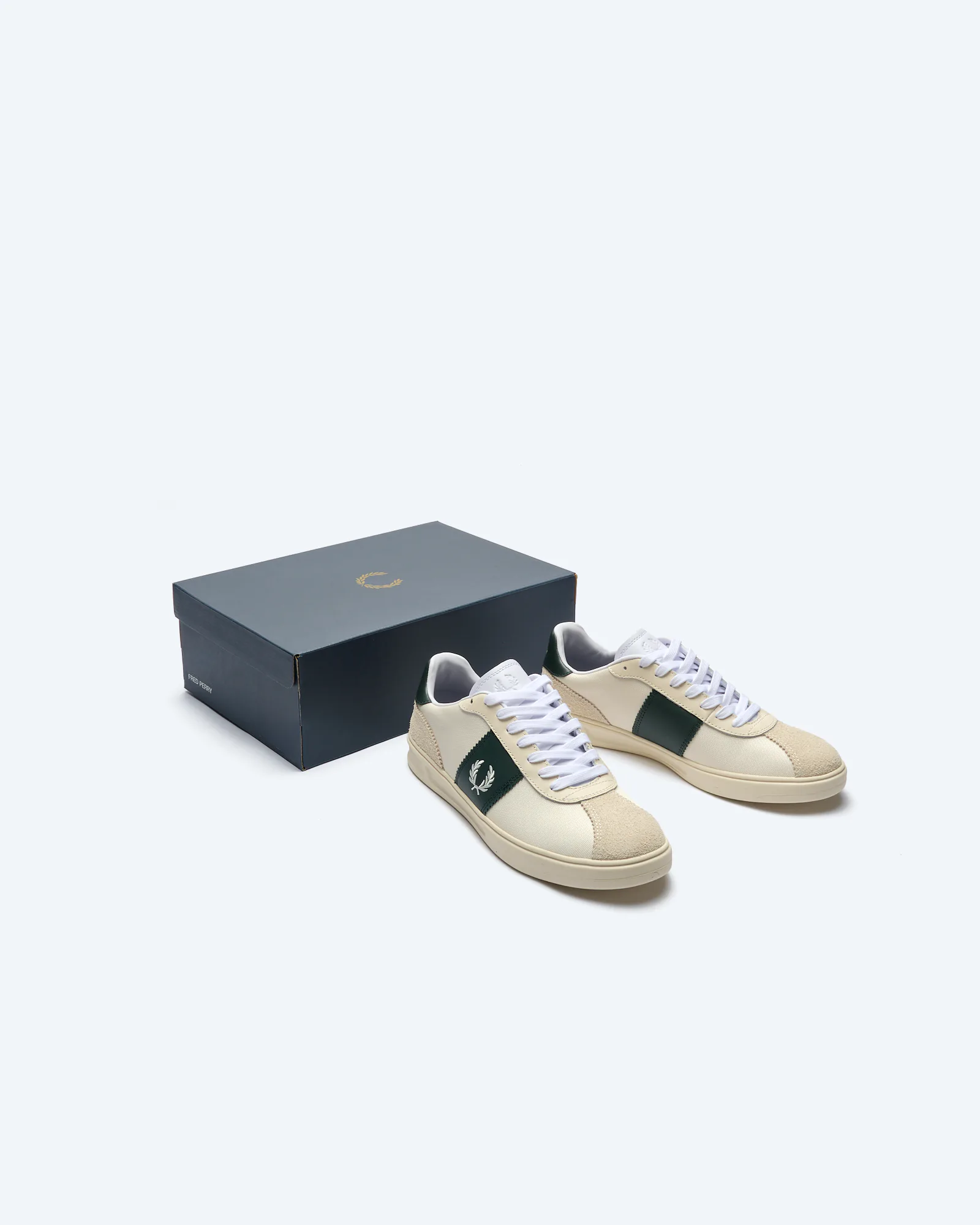 B4 Textured Poly-Suede Sneaker Ecru/Light Ecru