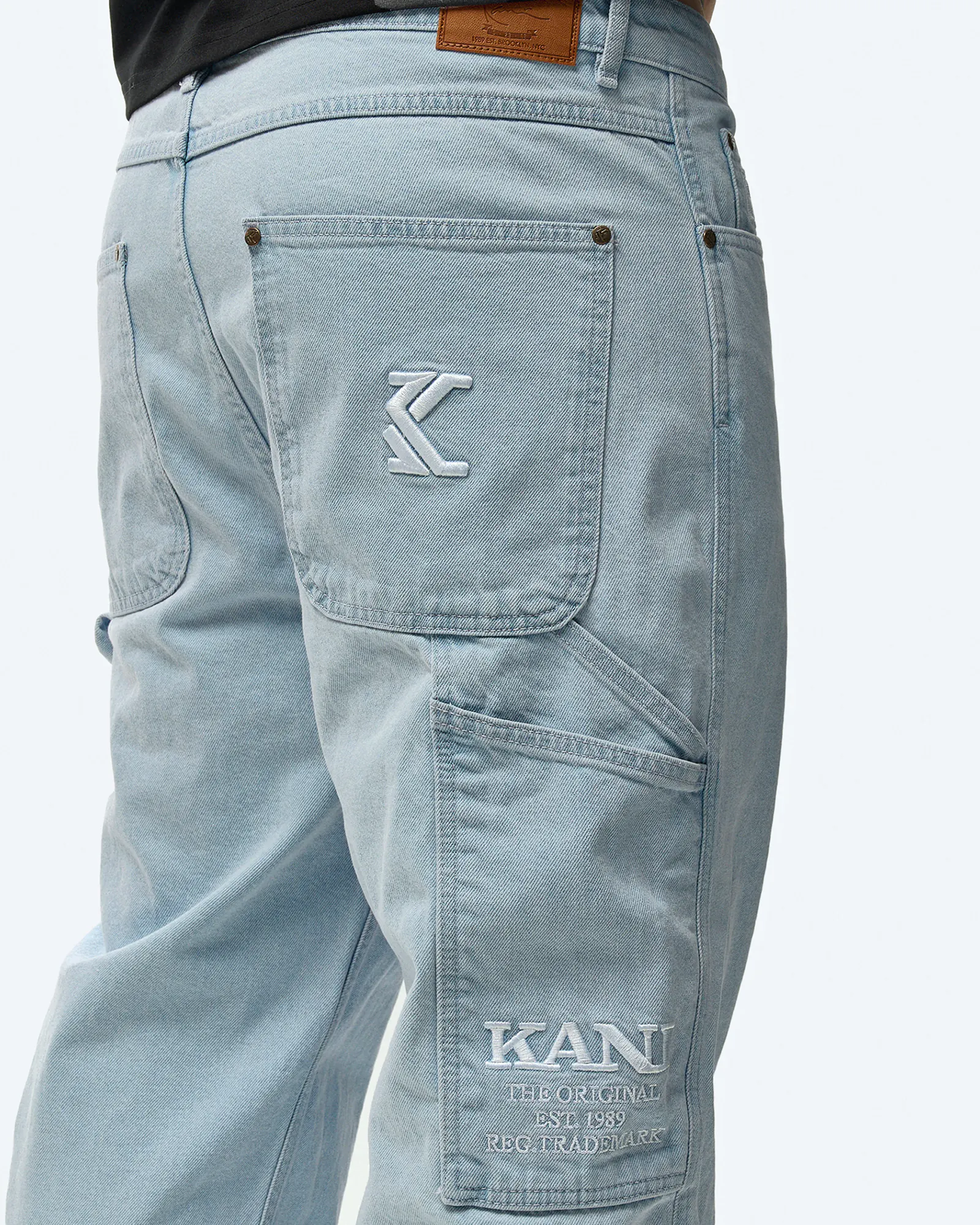 Karl Kani Small Signature Baggy Five Pocket Denim Bleached Blue Karl Kani Small Signature Baggy Five Pocket Denim Bleached Blue