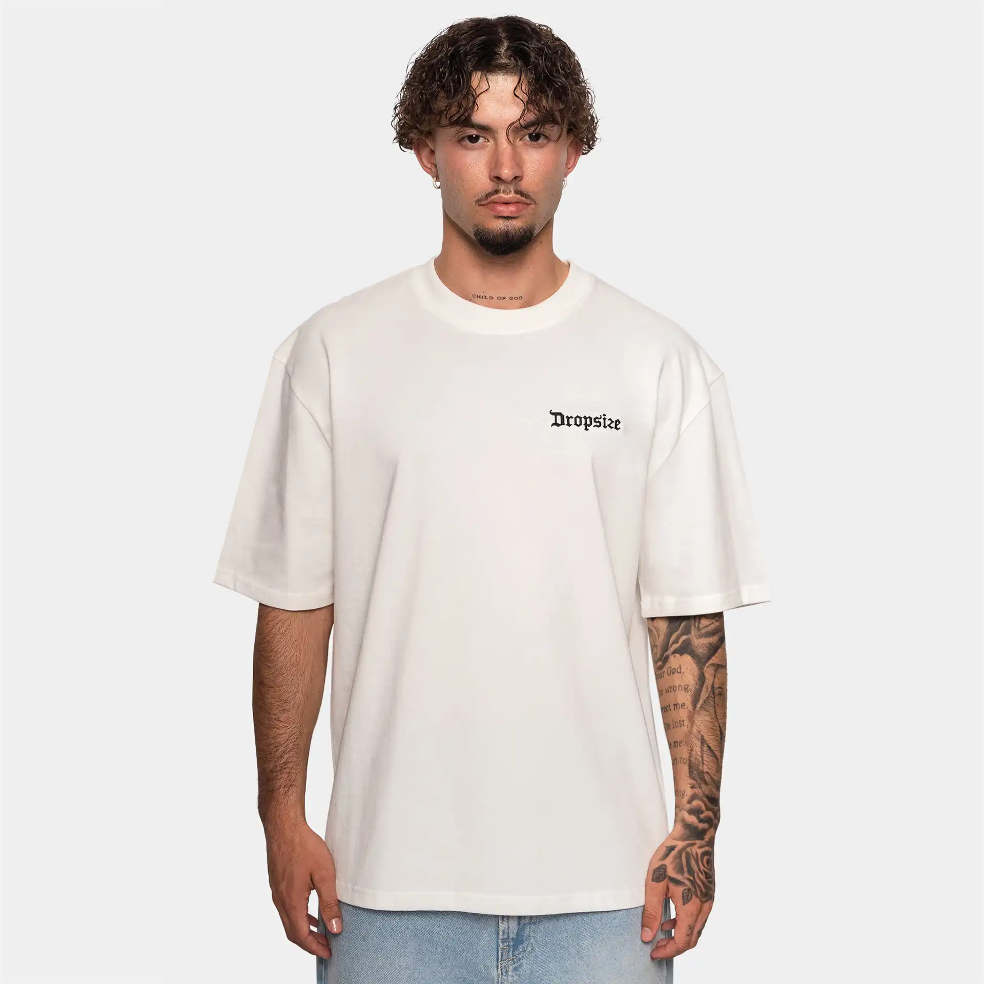 Dropsize Heavy V2 Embo T-Shirt Cream White