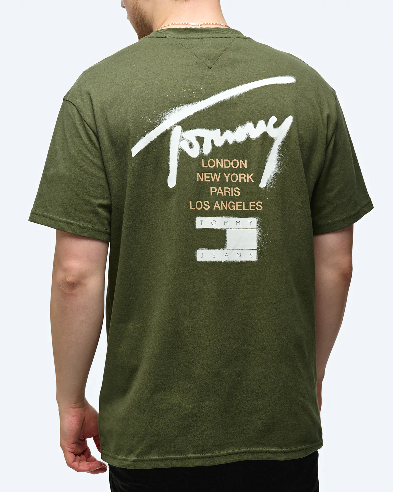 Tommy Jeans Regular Graffiti Sig T Shirt Green
